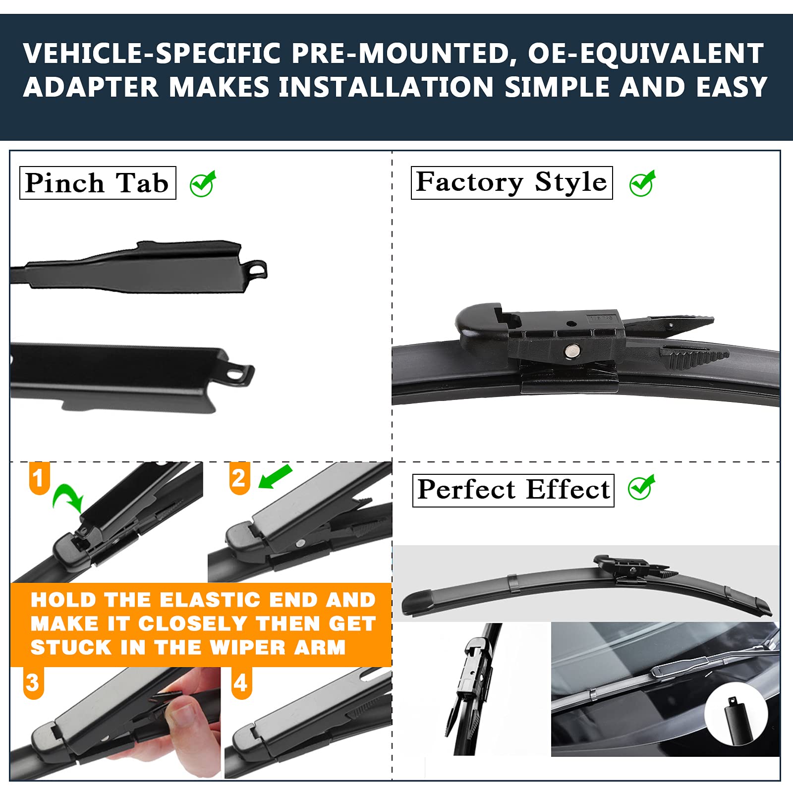 Oem 22''+22'' Wiper Blade Replacement For 08-13 Chevy Avalanche Silverado Tahoe Suburban 05-18 Gmc Sierra Yukon Cadillac Escalad
