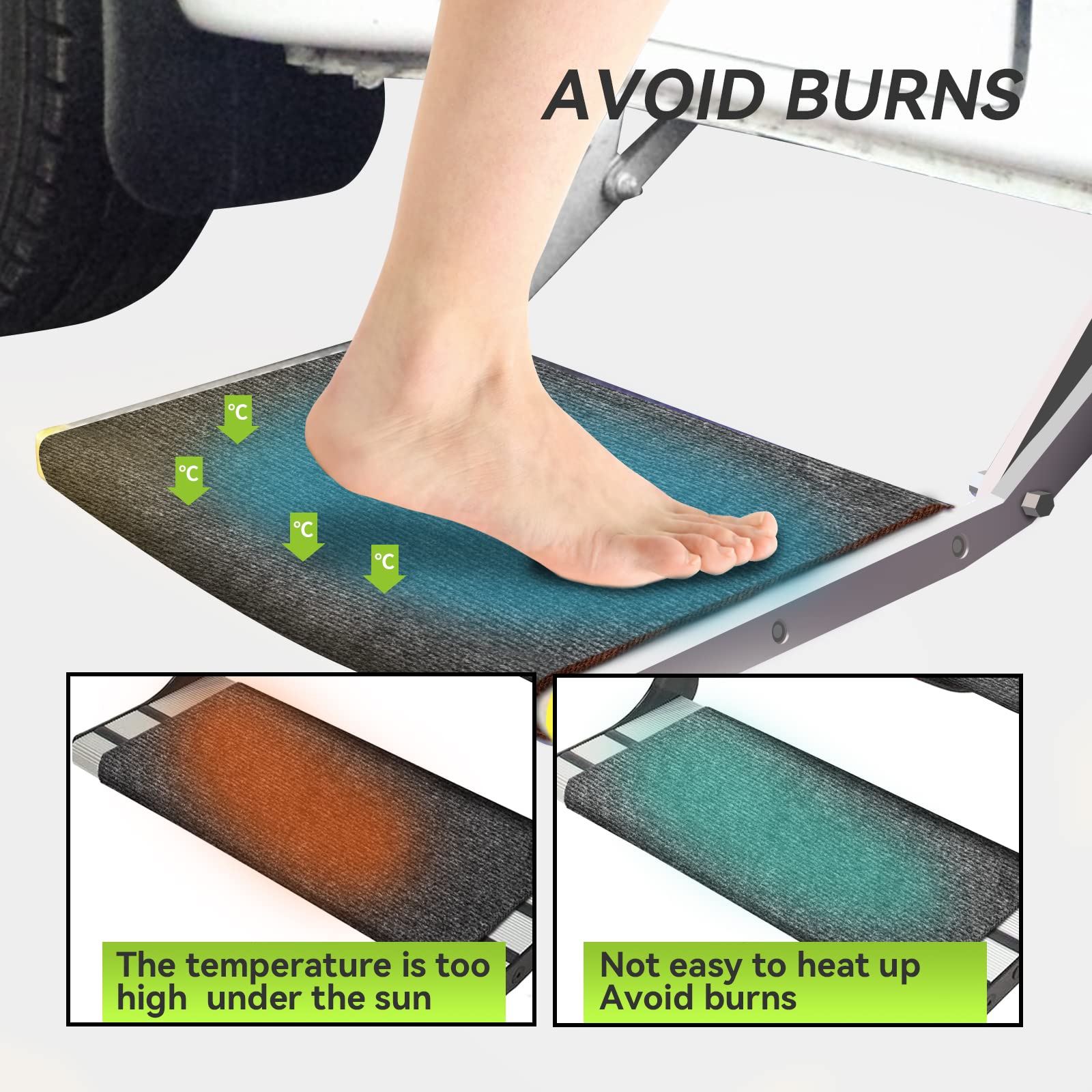 Rvmate Rv Step Rugs 22 Inch Rv Step Covers Wrap Around Radius Steps With Snap Fasteners Quickly To Release And Fit, 3 Packs