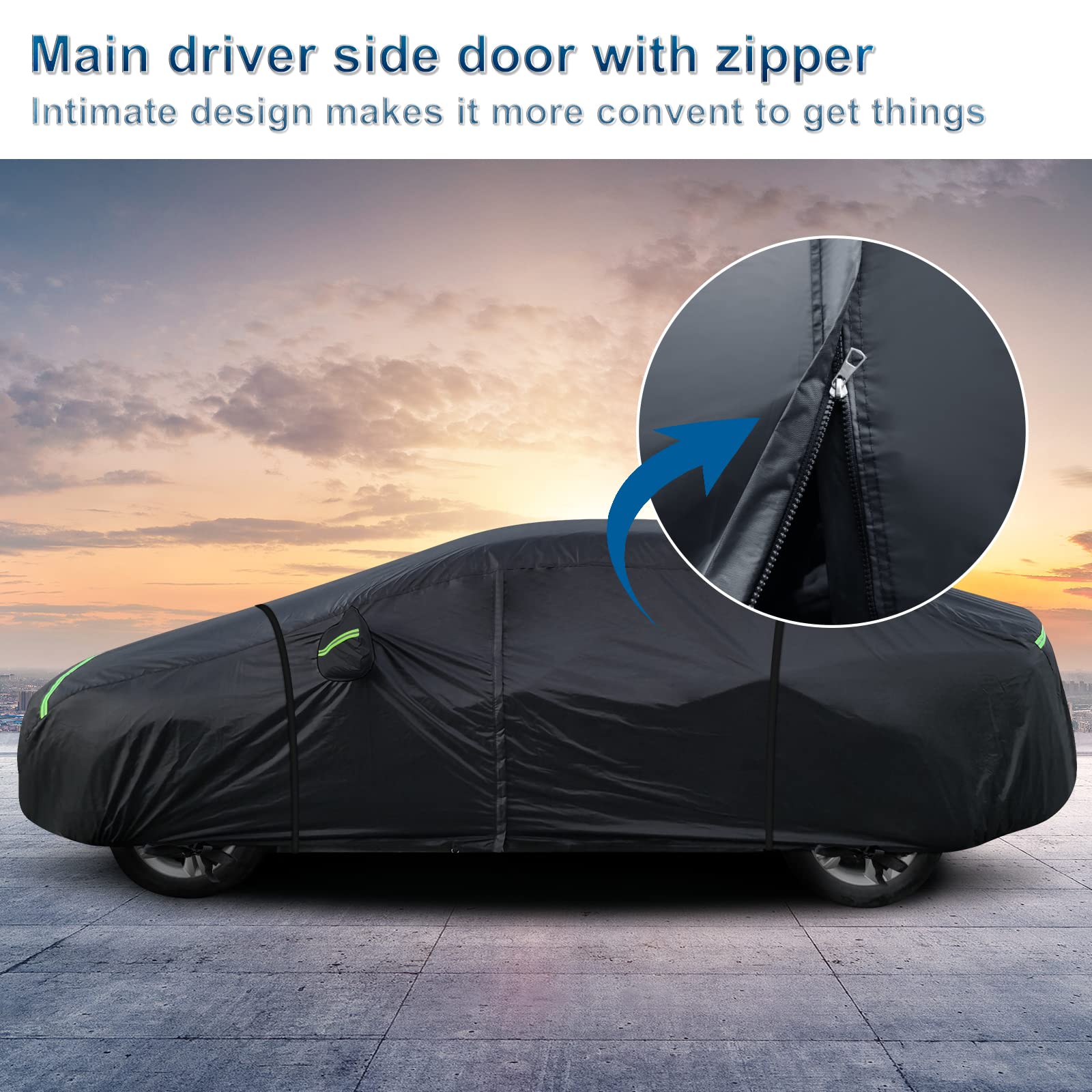 for Mercedes Benz E Car Cover Waterproof All Weather Heavy Duty Protection Outdoor Full Car Covers Windproof with Driver Side Zi
