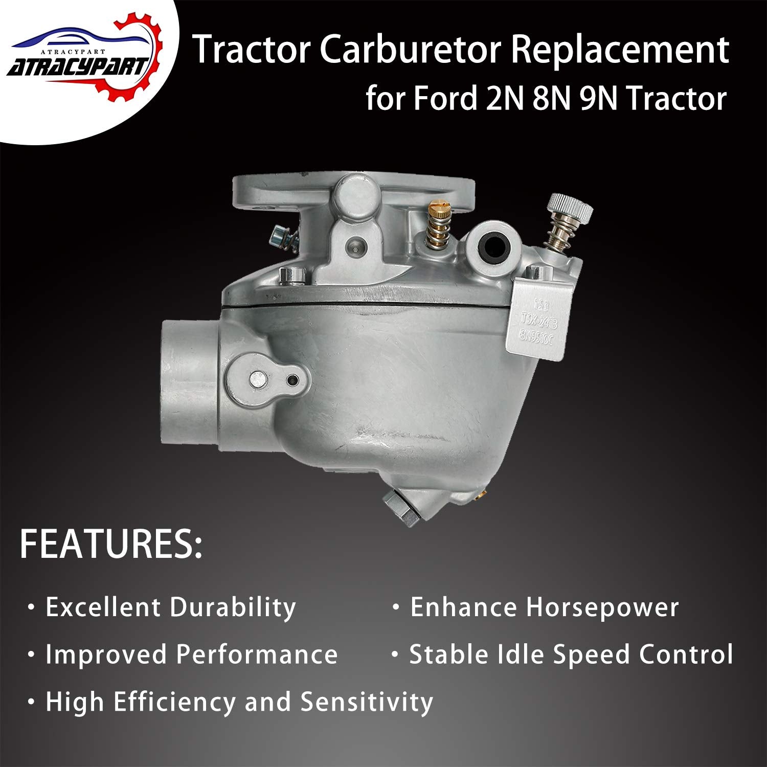 ATRACYPART Ford 8N Marvel Schebler Carburetor - Heavy-Duty Replacement for Ford Tractor 2N 9N (1939-1952) - Fits Models 8N