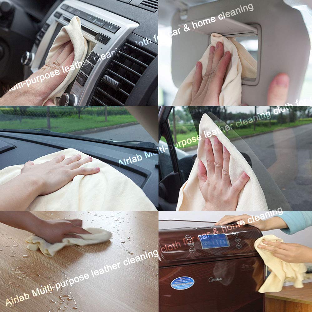 Chamois Cloth For Car - 35'' X 23.6'' (5.7 Sq Ft) - Extra Large Drying Towel Natural Shammy Towel Real Leather Washing Cloth Cleaning Towel Car Wipes