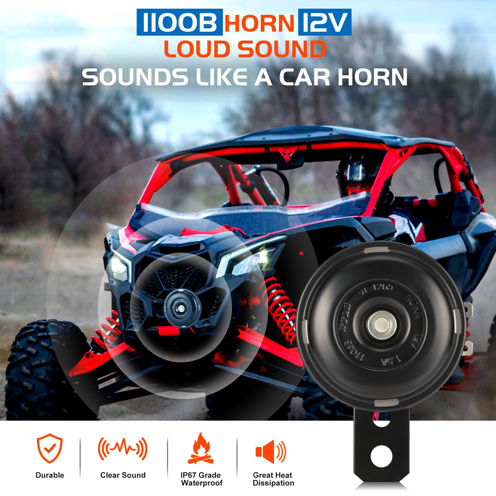 ISINFLASH ATV UTV SXS Turn Signal Horn Kit Street Legal Rocker Switch with LED Lights Hazard Flasher Relay Compatible with Polar