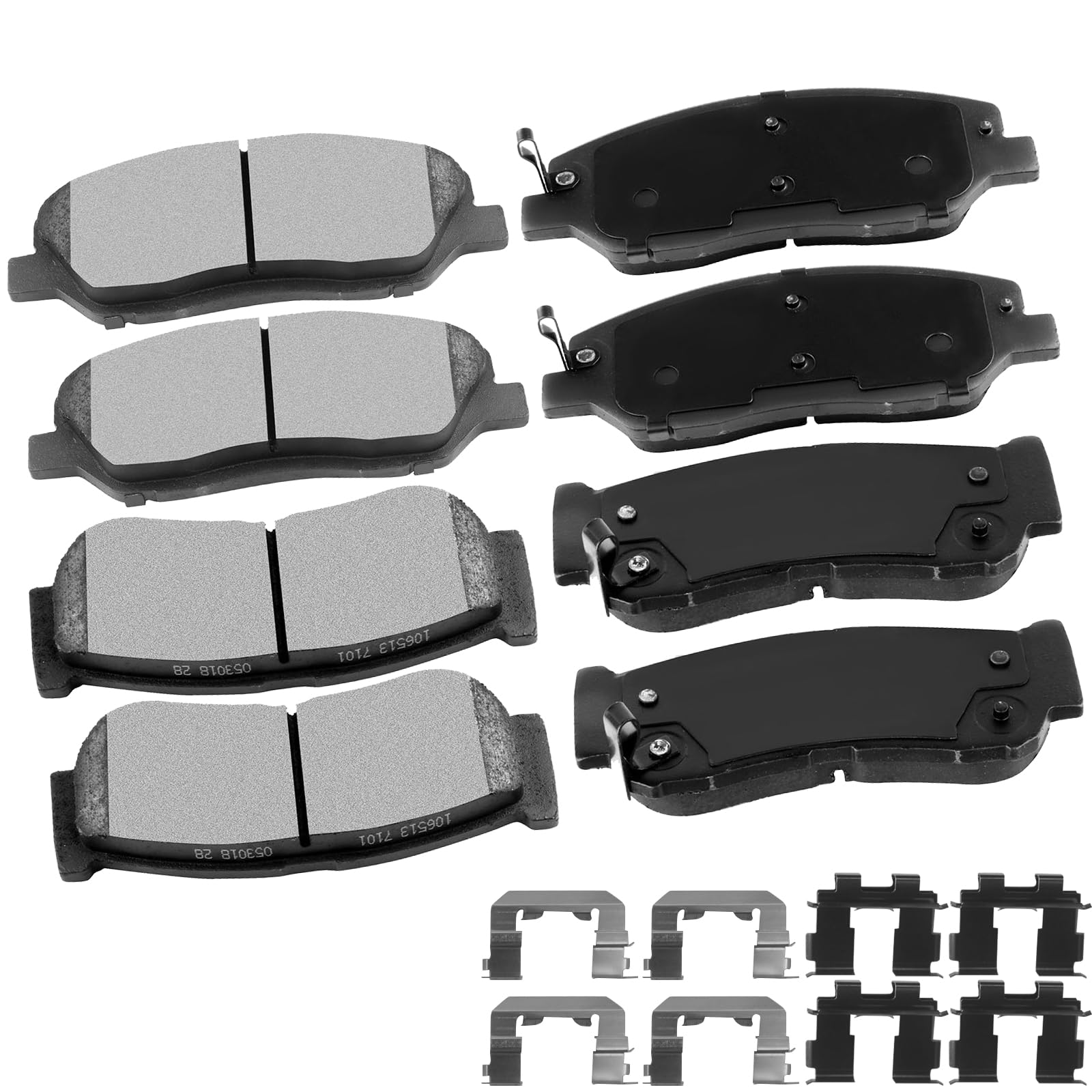 Cciyu D1297 D1202 Front & Rear Ceramic Disc Brake Pads Kit For Hyundai Santa Fe 2007-2009 8Pcs