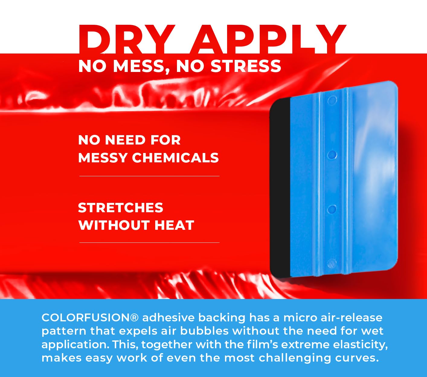 Colorfusion Ppf By Vvivid, Gloss Ultra Red Dry Apply Ppf Vinyl Car Wrap Roll 6Ft X 5Ft