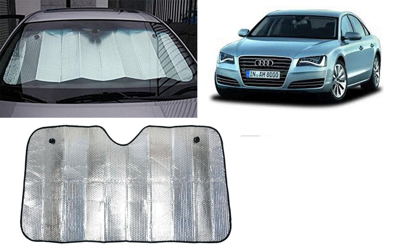 Auto Pearl Collapsible Mesh Foldable Auto Front/Rear Window Silver Sun Shade Car Windshield, 130 * 60Cm for R8