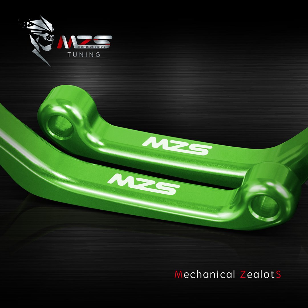 Mzs Green Dirt Bike Brake Clutch Levers Pivot Adjustable Cnc Compatible With Wr250F 2005-2016 | Wr450F 2005-2015 | Klx450R 2008-2015