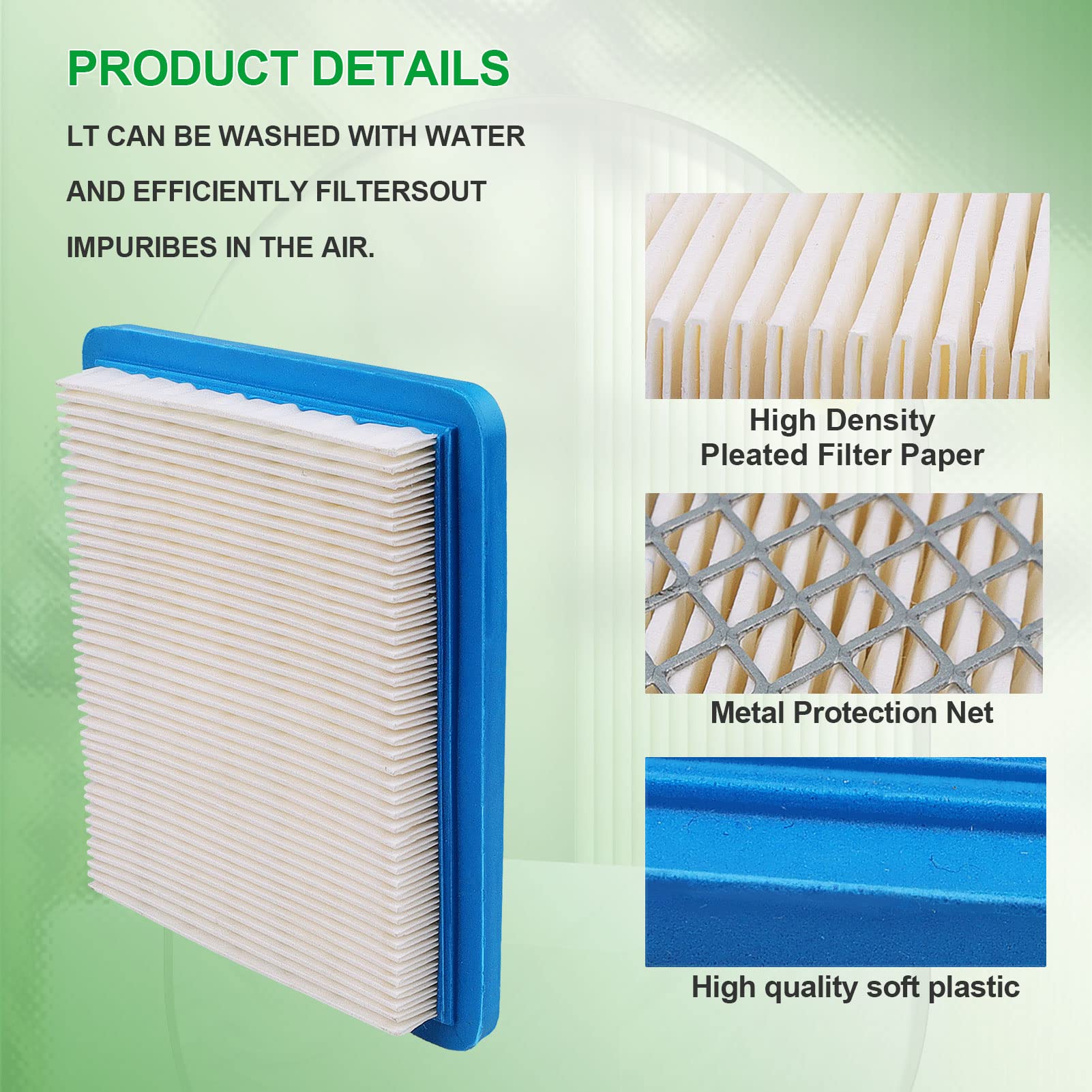 Cyleto Air Filter 17213-GET-000 for Honda Ruckus, Metro, Dio, Paper, Fits Honda-1PC, 2003-2014, High Efficiency