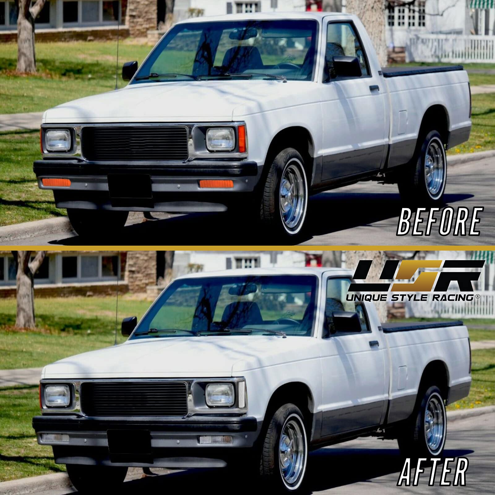 USR 82-93 Chevy S10 Turn Signal & Bumper Lamp Set, Clear Lens, 4PC, Includes 2 Amber Bulbs, Model 332-1545PTU-VC +