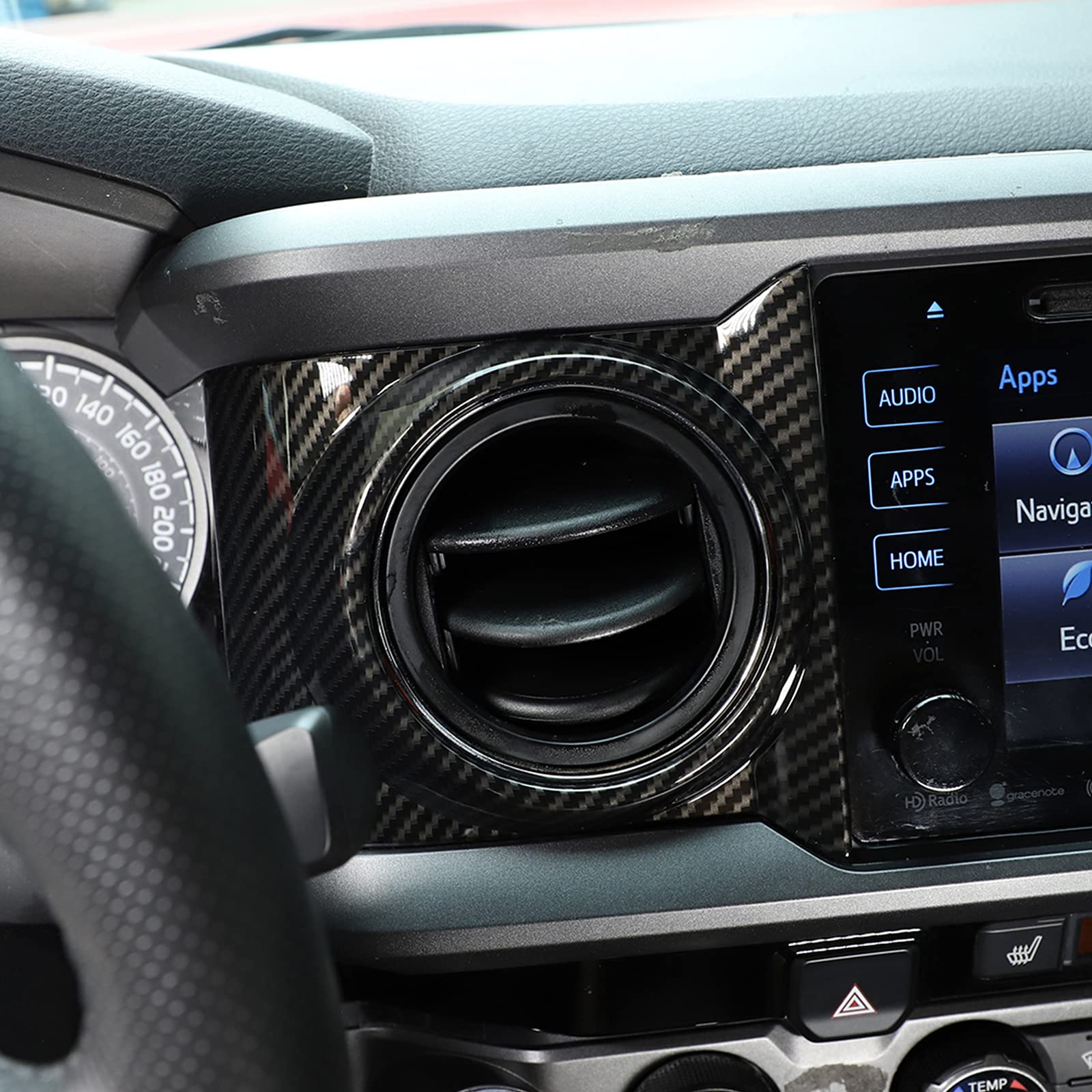 4pcs Car ABS Inner Central Console Air Conditioning Vent Rings Frame Cover Trim Car Accessories Fit for Toyota Tacoma 2016 2017