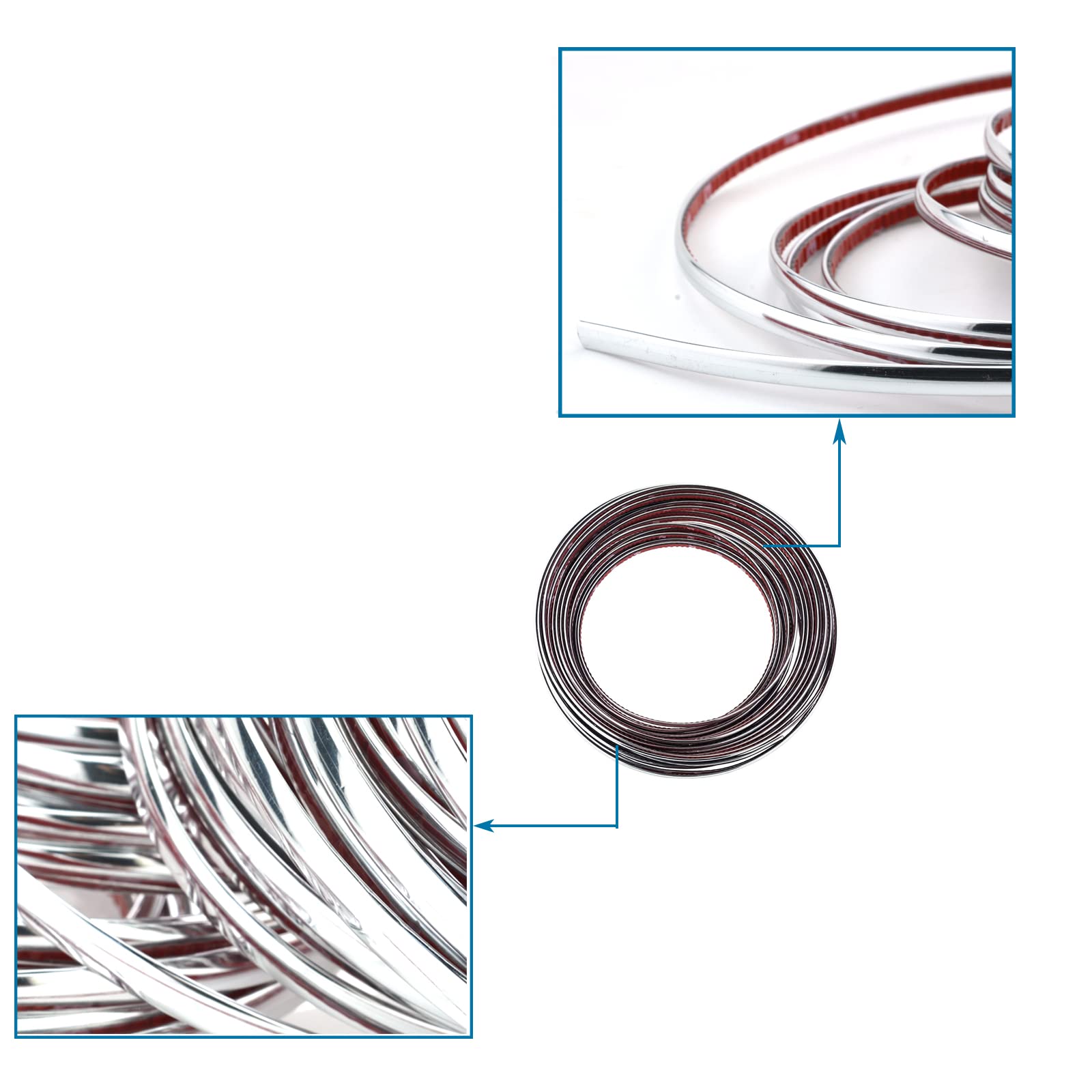 Lunsom Custom Most Chrome Plated Decoration Trim Strip Line, Car Door Fender Interior Diy Moulding Trimming Strip For Most Vehicle (12M X 6Mm)