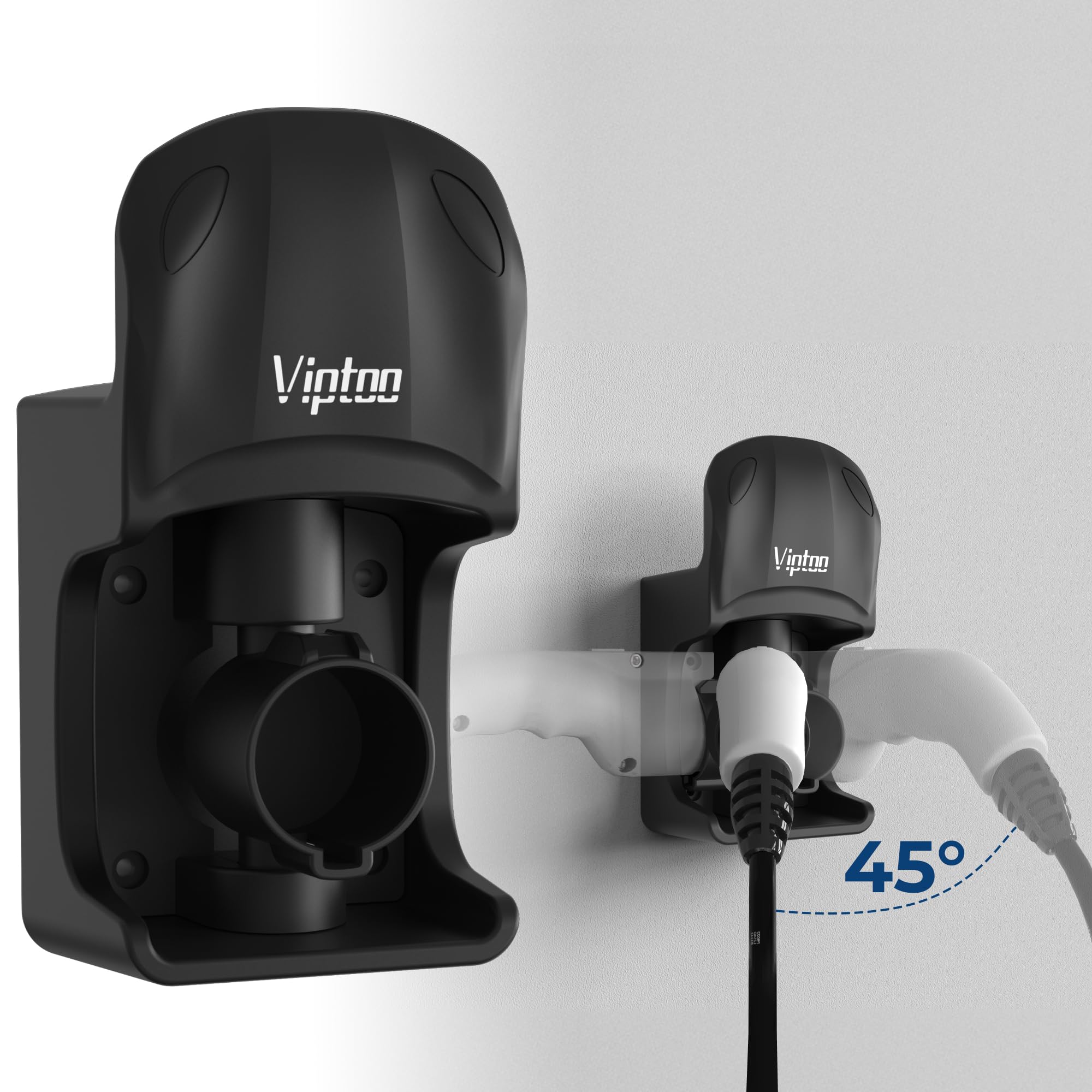 Viptoo Ev Charger Holder Wall Mount - Sae J1772 Holder With 5-Level Adjustable Rotation (45-180), Ev Charger Control Holder & Ca