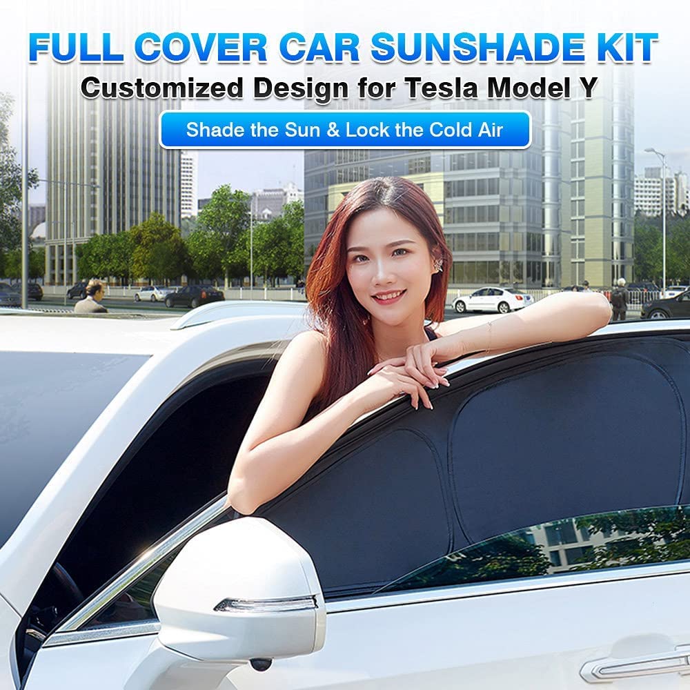 T Tgbros Window Privacy Sunshade For Tesla Model Y Accessories 2020-2024 Windshield Rear Side Window Full Set Car Sun Shades Blo