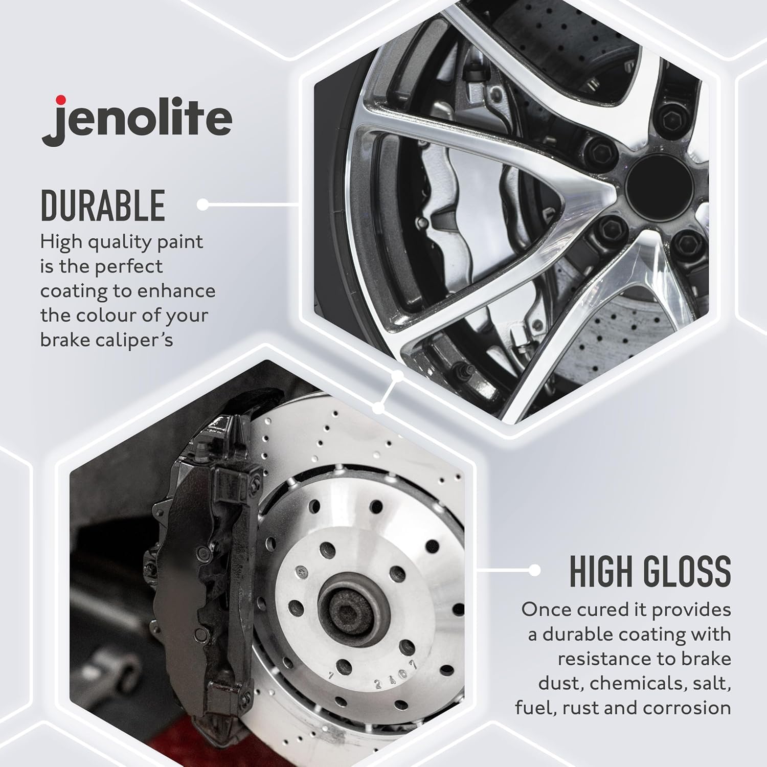 Jenolite Brake Caliper Paint | Black | Restore & Transform Car Brake Calipers | Ral 9005 | 400Ml (13.5Fl Oz)
