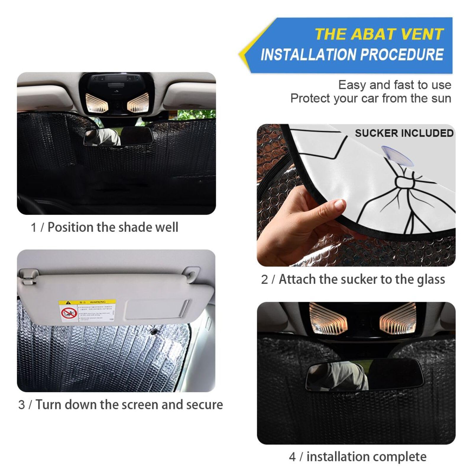 Oarencol Car Windshield Sun Shade Black And White Ribbon Bows Foldable Uv Ray Sun Visor Protector Sunshade To Keep Your Vehicle