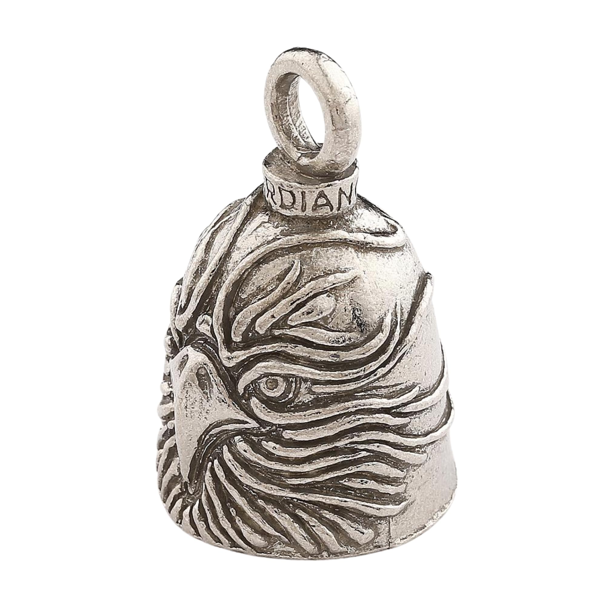 Guardian Bell Hawk Good Luck Bell W/Keyring & Black Velvet Gift Bag | Motorcycle Bell | Lead-Free Pewter | Good Luck Gift To Fri