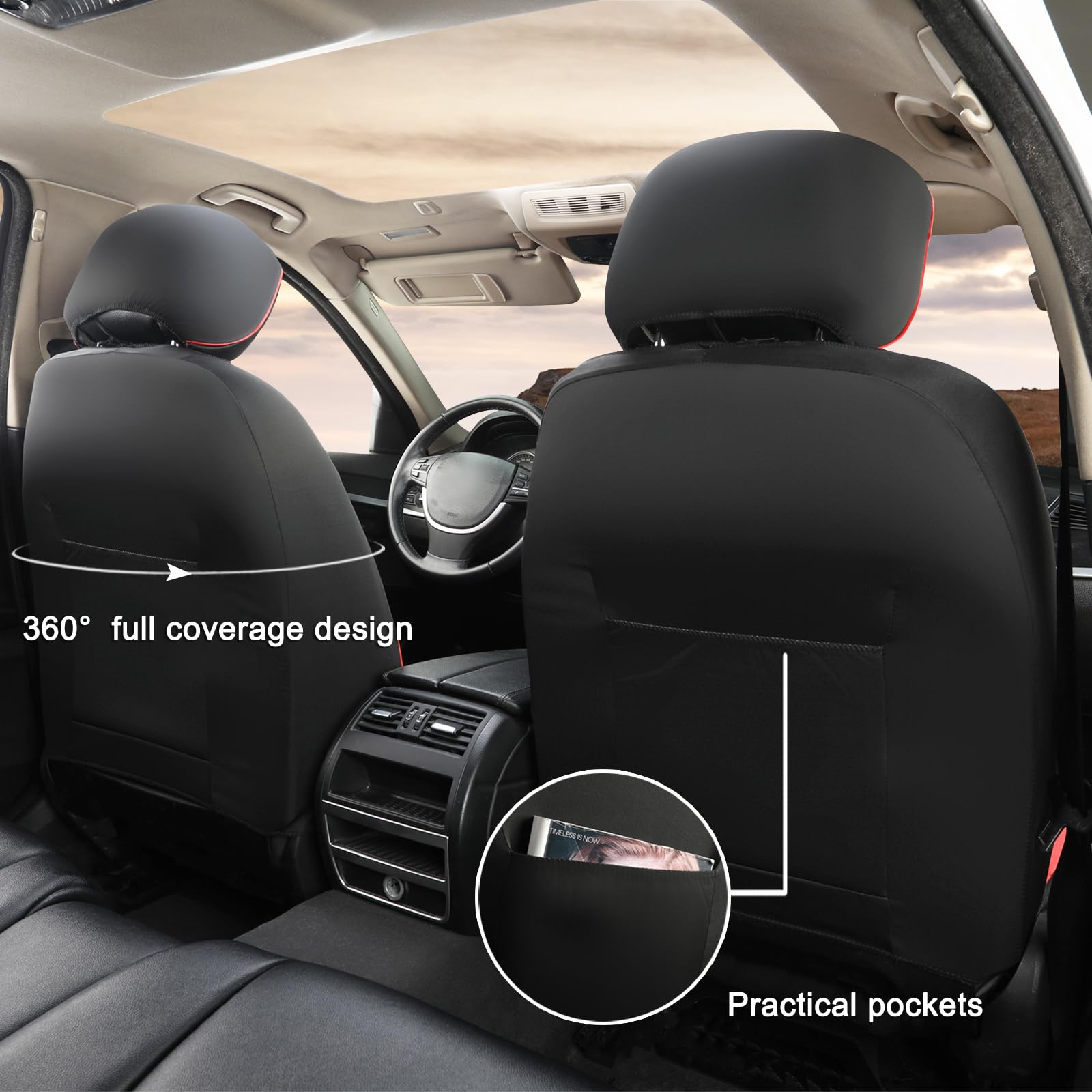 Giant Panda Front Seat Cover For Mazda, 3D Air Mesh Car Seat Protectors Custom Fit Mazda 3 6 Cx-3 Cx-30 Cx-5 Cx-7 Cx-9 Tribute (
