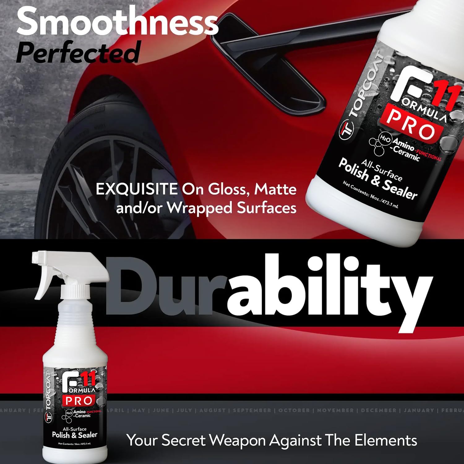 TopCoat F11PRO Ceramic Coating Spray - 16oz All-Surface Polish & Sealer for Cars, Boats, RVs - Advanced Water-Based Protection