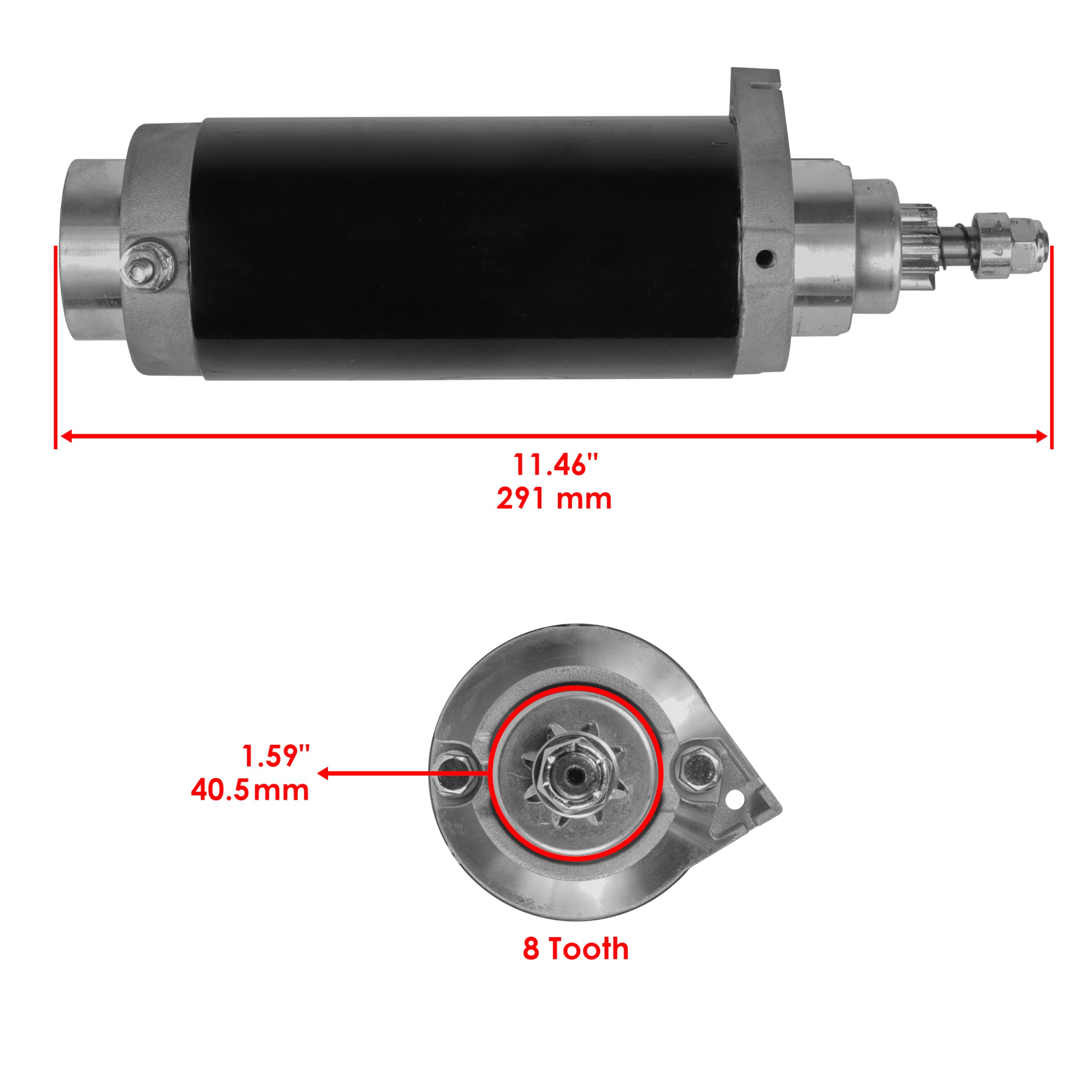 Caltric Starter for Mercury 150HP 1978-1991, Metal Construction, Compatible with XR2, XR4 Models