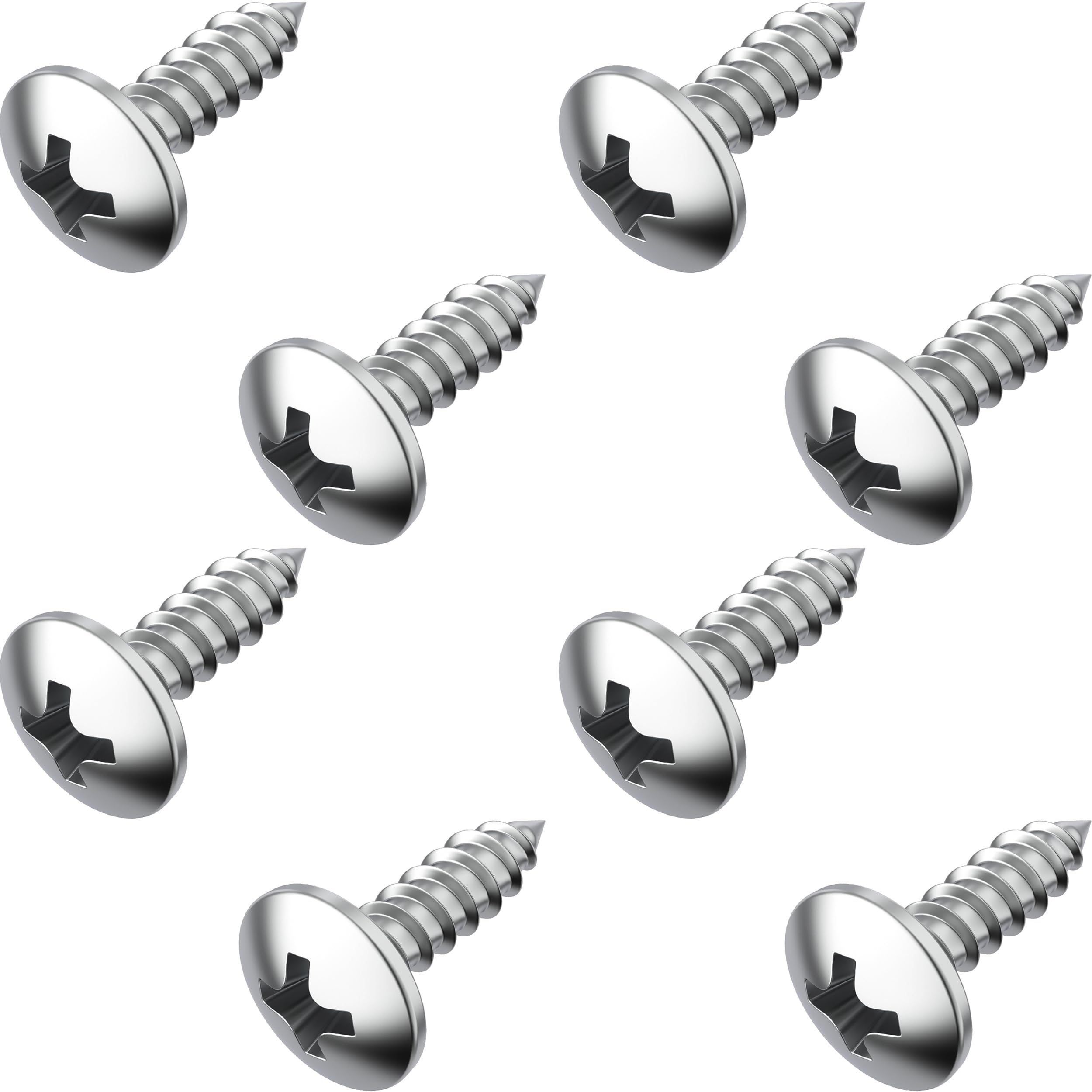 Prime Ave Stainless Steel License Plate Screws For License Plates, Frames, Covers - Durable & Rust Proof Licence Plate Screw Set