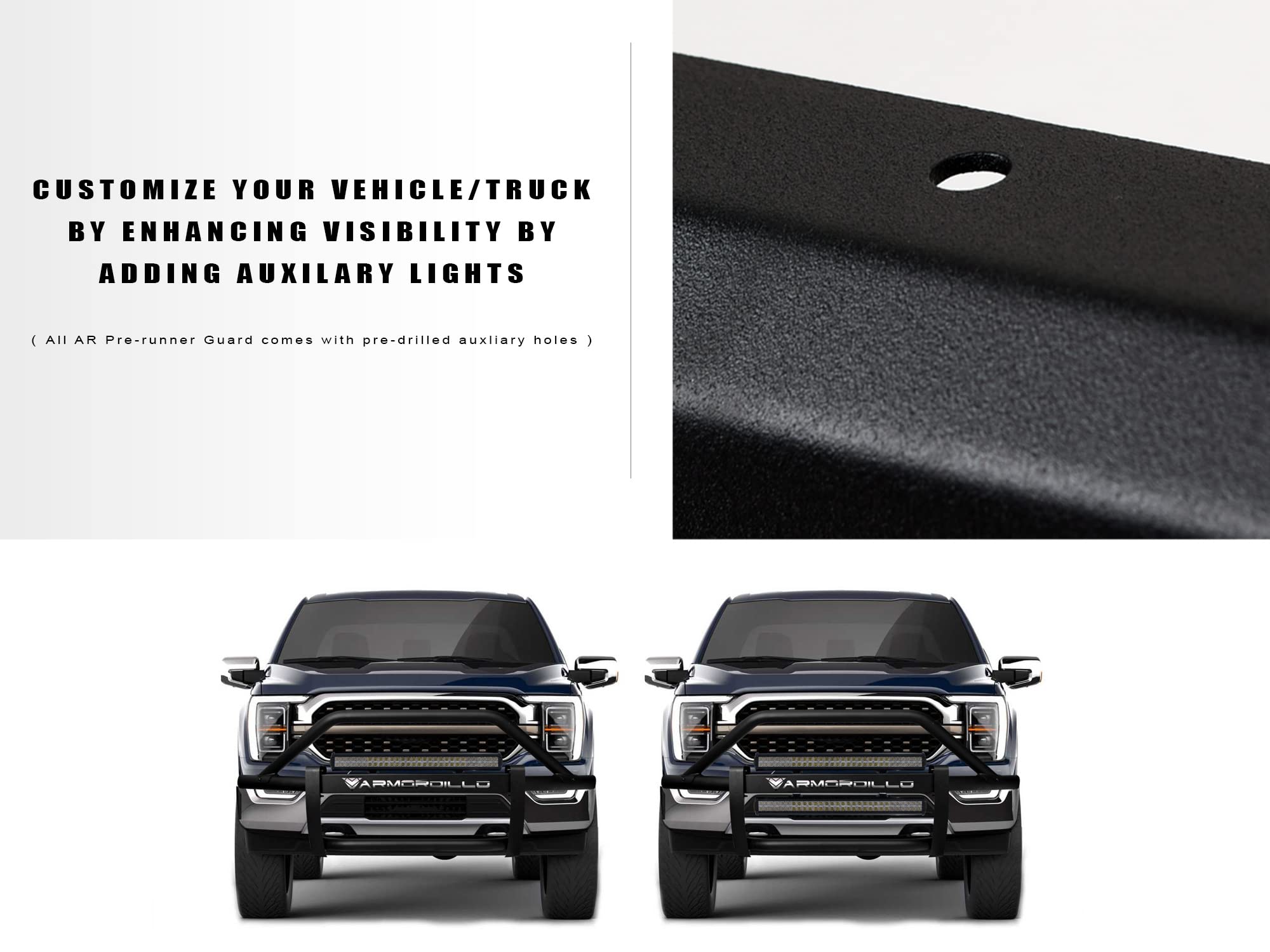 Armordillo 8703939 Ar Pre-Runner Style Modular Bumper Grille Guard - Matte Black Fits 2019-2023 Ford Ranger
