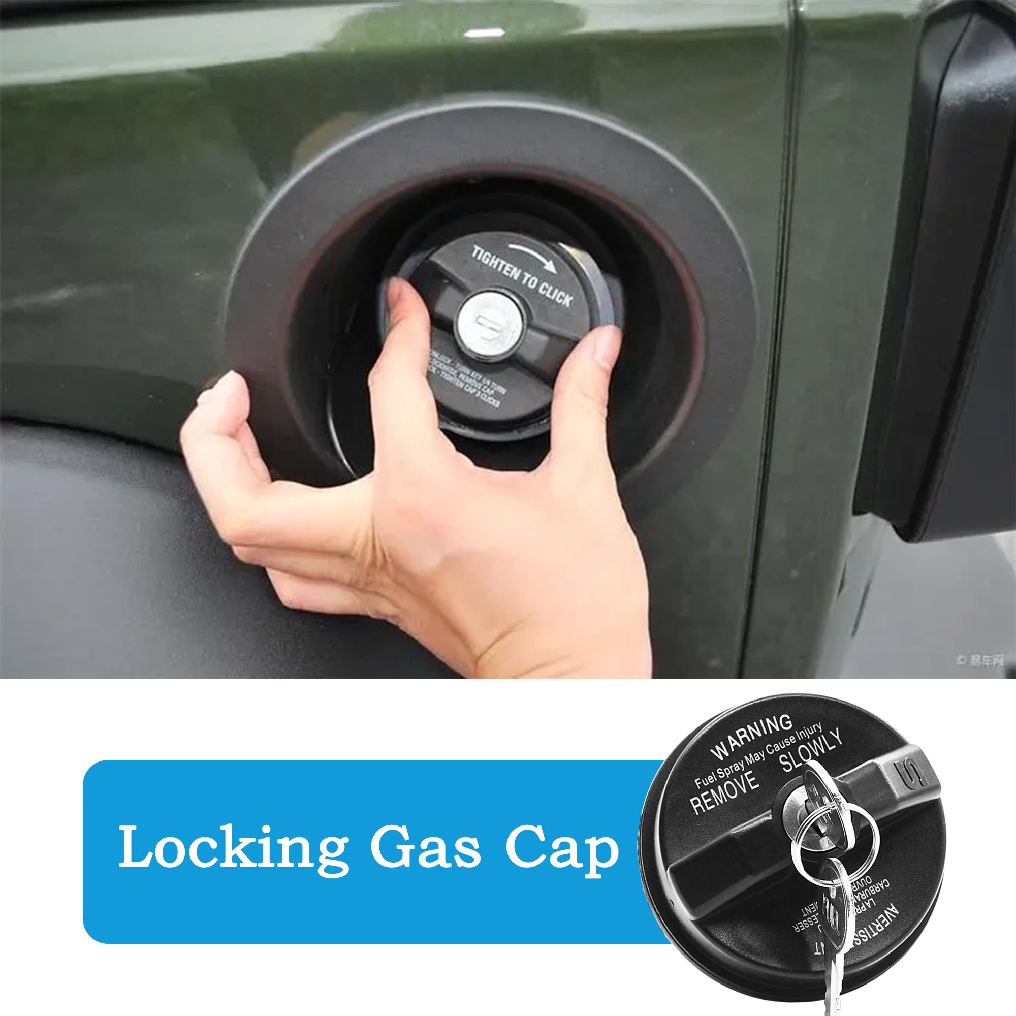 SEEBOO Locking Gas Cap for Dodge & Ram, Black Plastic, Model SEBO-043, Fits 1500 2500 3500 Journey Charger Dakota Dart Avenger
