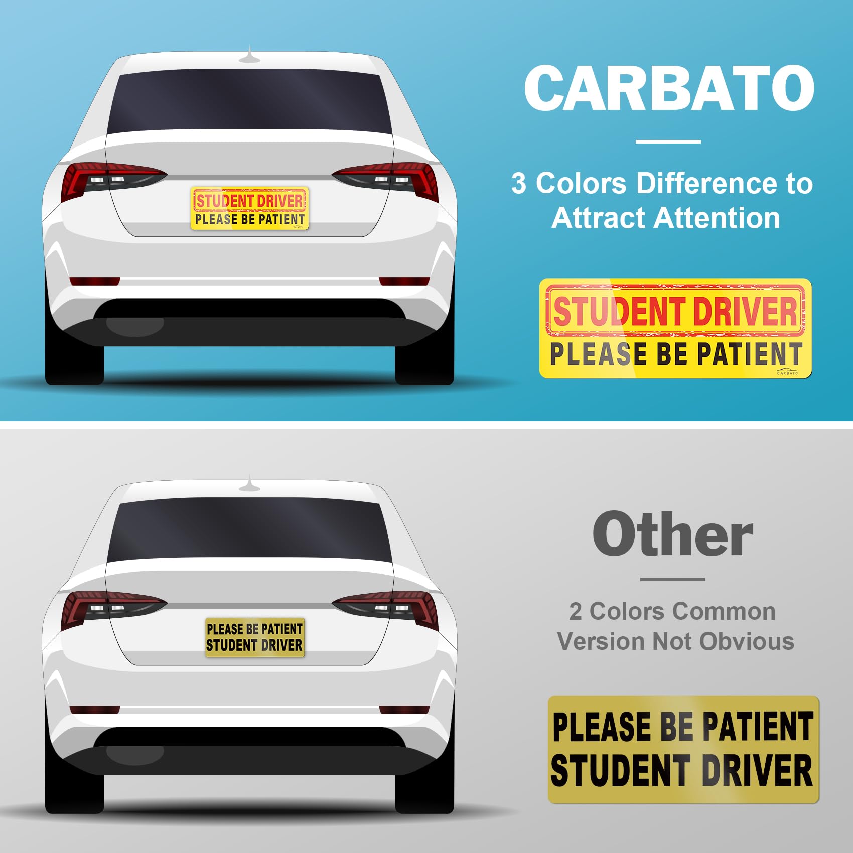 Student Driver Magnet For Car - Upgraded Please Be Patient Student Driver Vehicle Bumper Magnetic Sticker, Stronger Magnetic New
