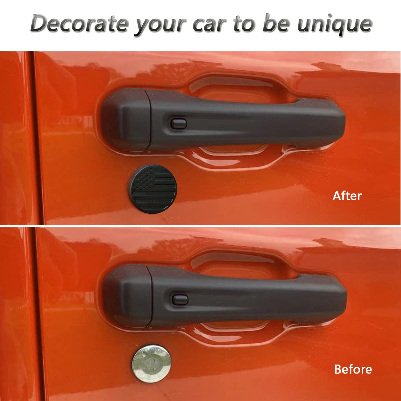 Timilge Magnetic Keyhole Covers for 2018-2023 Wrangler JL JT Door Lock Protection Covers Door Security Accessories (Black Nation