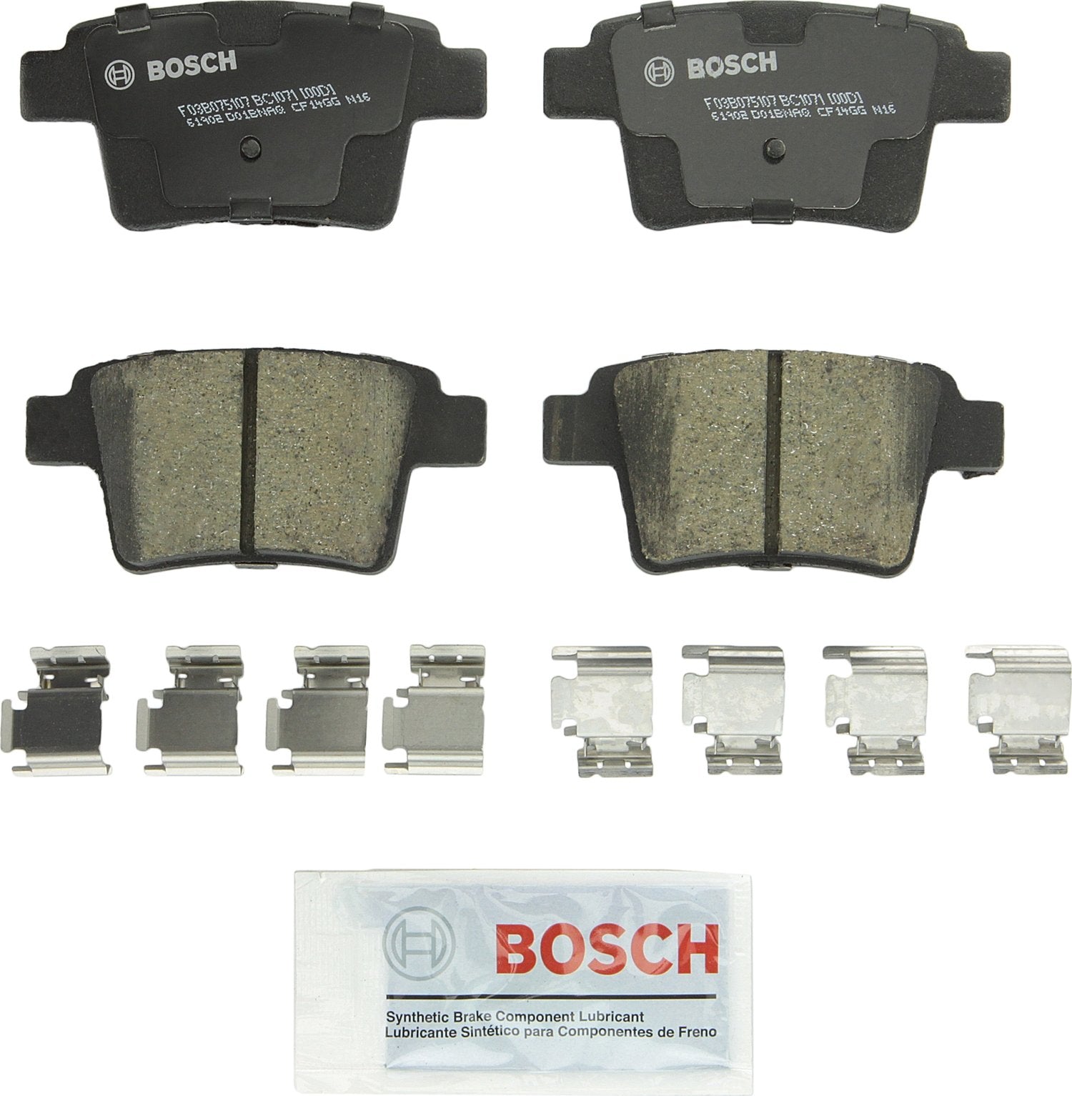 BOSCH BC1071 QuietCast Premium Ceramic Disc Brake Pad Set - Compatible with Select Ford Five Hundred, Freestyle, Taurus, Taurus 
