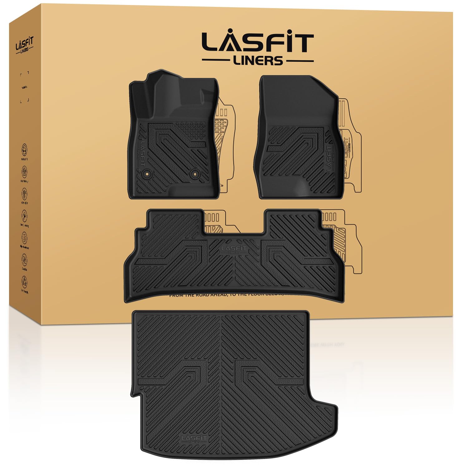 Lasfit Floor Mats & Cargo Liner For Chevrolet Chevy Trax 2024 2025, All Weather Tpe Custom Fit Floor Mats For Cars, Car Floor Ma