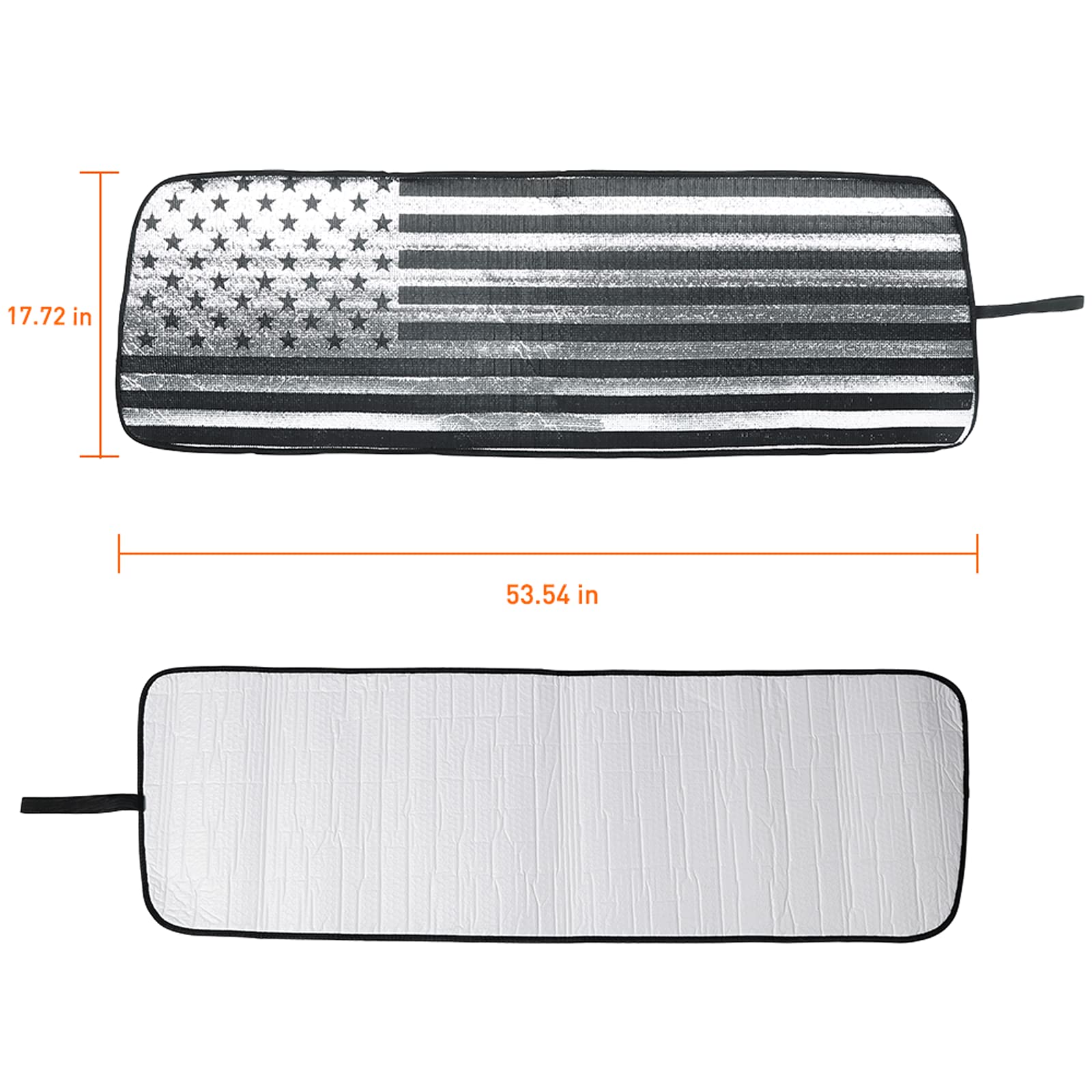 Savadicar Windshield Sun Shade With Usa Flag For 2018-2024 Jeep Wrangler Jl Jlu & Gladiator Jt, Sunshades Heat Shield, Aluminum