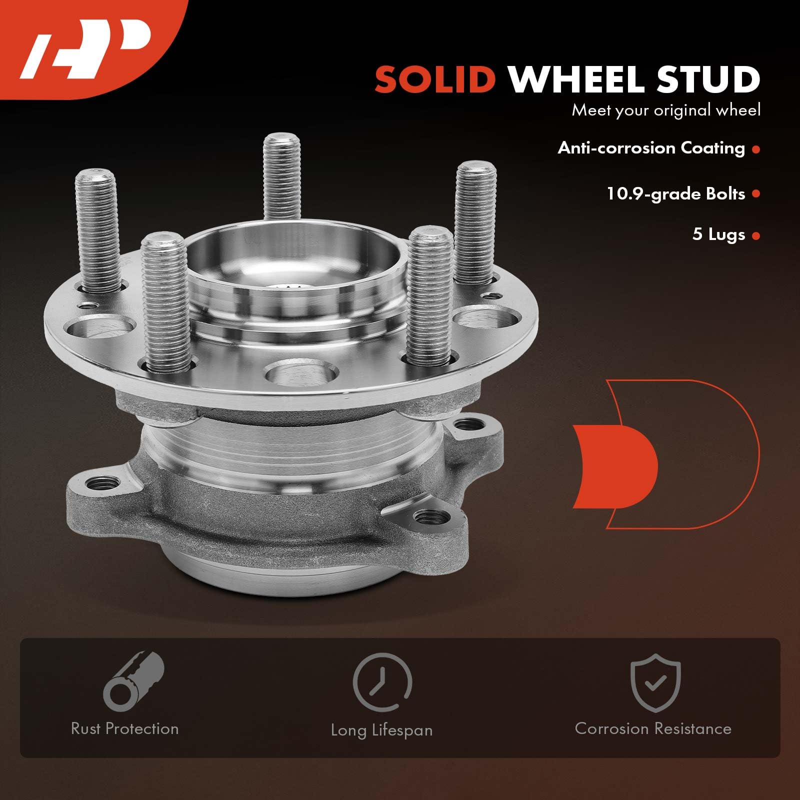 A-Premium Rear Wheel Bearing And Hub Assembly With 5-Lug Compatible With Kia Sportage 2016-2021, Hyundai Tucson 2016-2021, Awd O