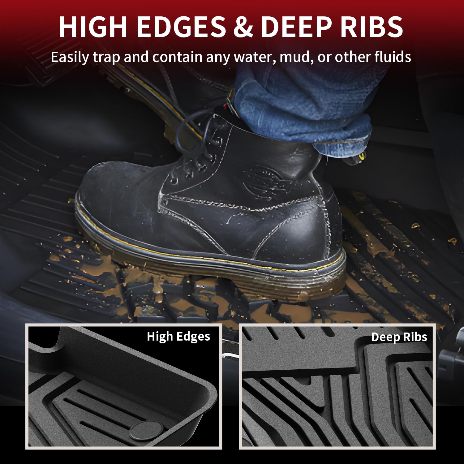 Lasfit Floor Mats For Honda Cr-V | Crv 2017-2022 (Include Hybrid Models), All Weather Protection Custom Fit Tpe Full Coverage Ea