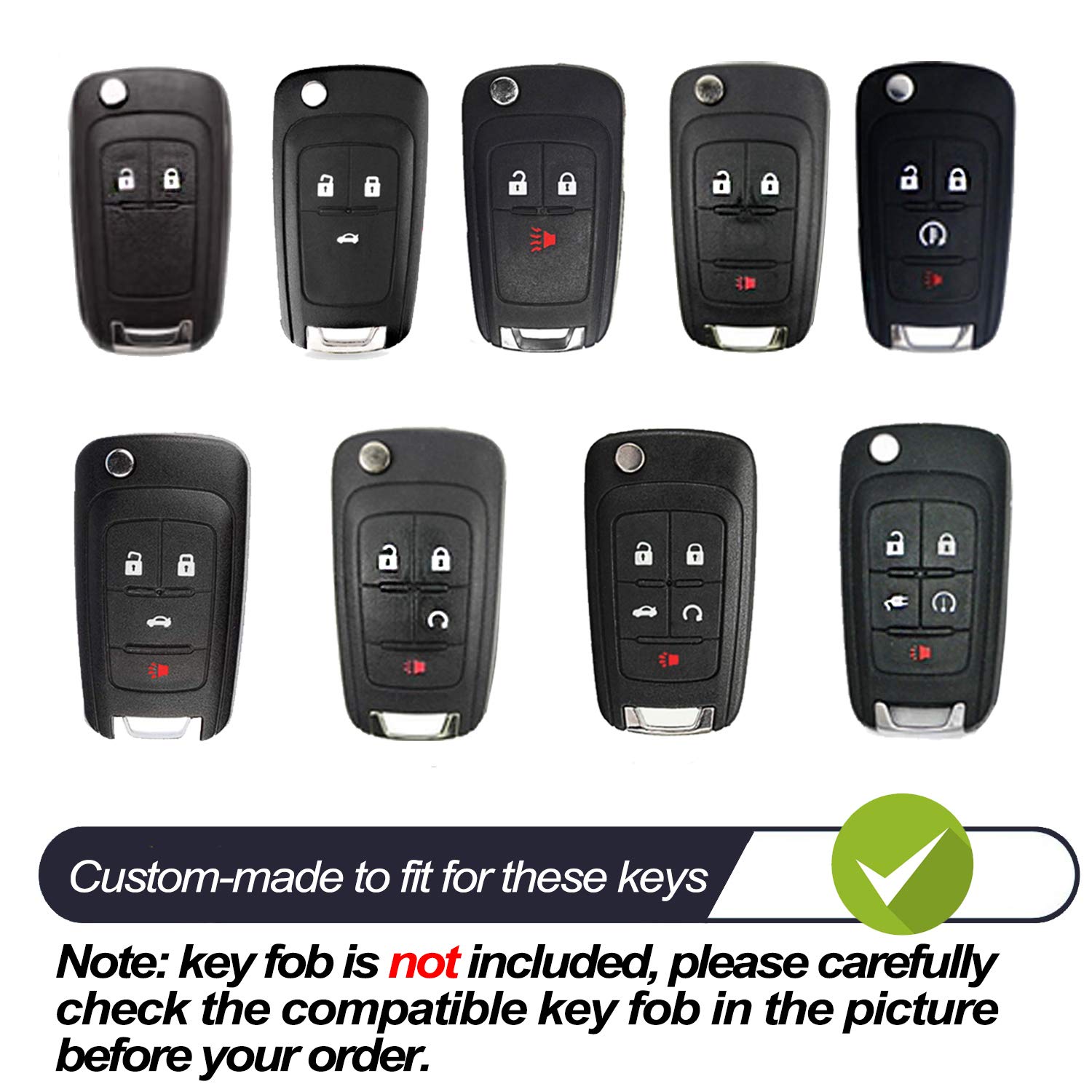 Compatible With Chevy Chevrolet Equinox Encore Camaro Cruze Malibu Impala Buick Regal Lacrosse Gmc Terrain Silver Tpu Key Fob Co