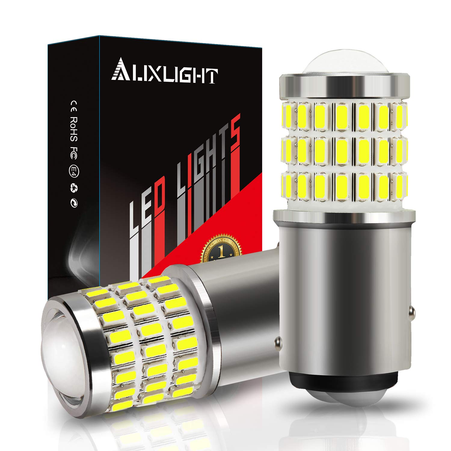 Auxlight 2057 1157 2357 7528 2057A 1157A Led Bulbs Xenon White, Ultra Bright 57-Smd Led Replacement For Back Up/Reverse Lights, Brake/Tail Lights, Turn Signal/Parking Or Running Lights (Pack Of 2)