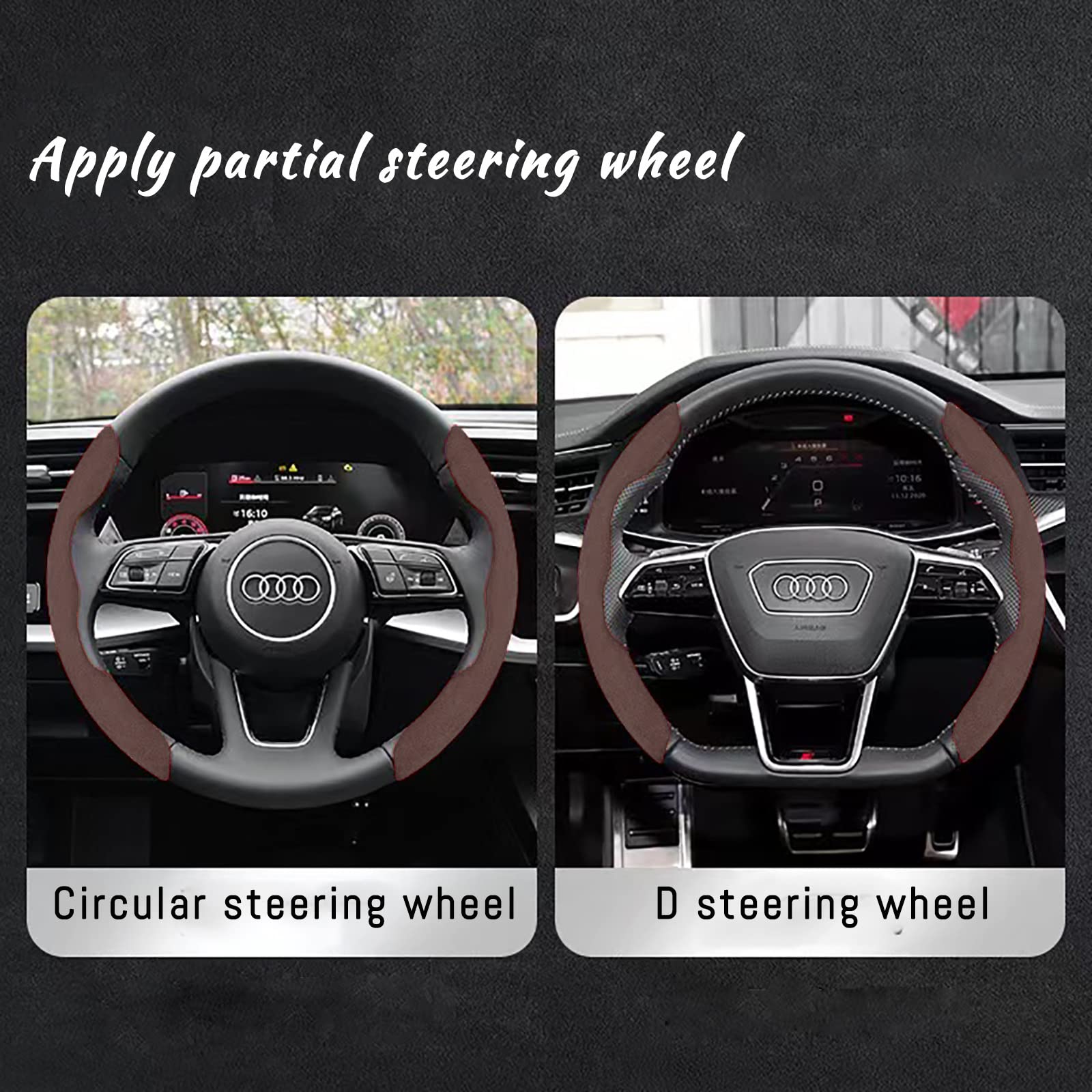 New Suede Steering Wheel Cover For Women&Man, Safety Anti-Skid Car Accessories, Car Wheel Protection Covers, Suitable For Most M