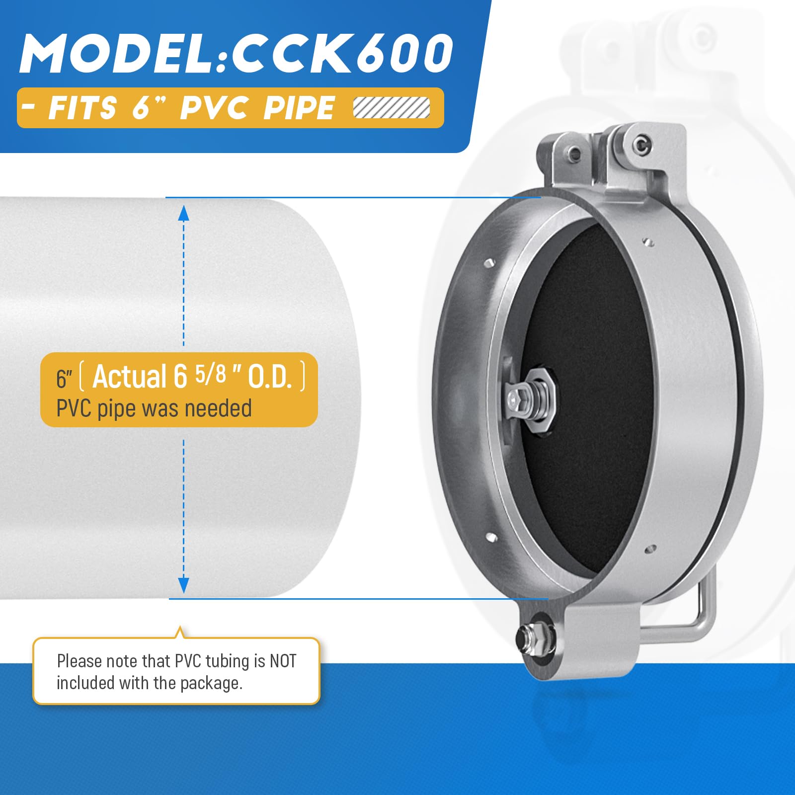 AA Products Inc. Universal Conduit Carrier Kit for 6" PVC Pipe, No Drilling, Aluminum, Silver