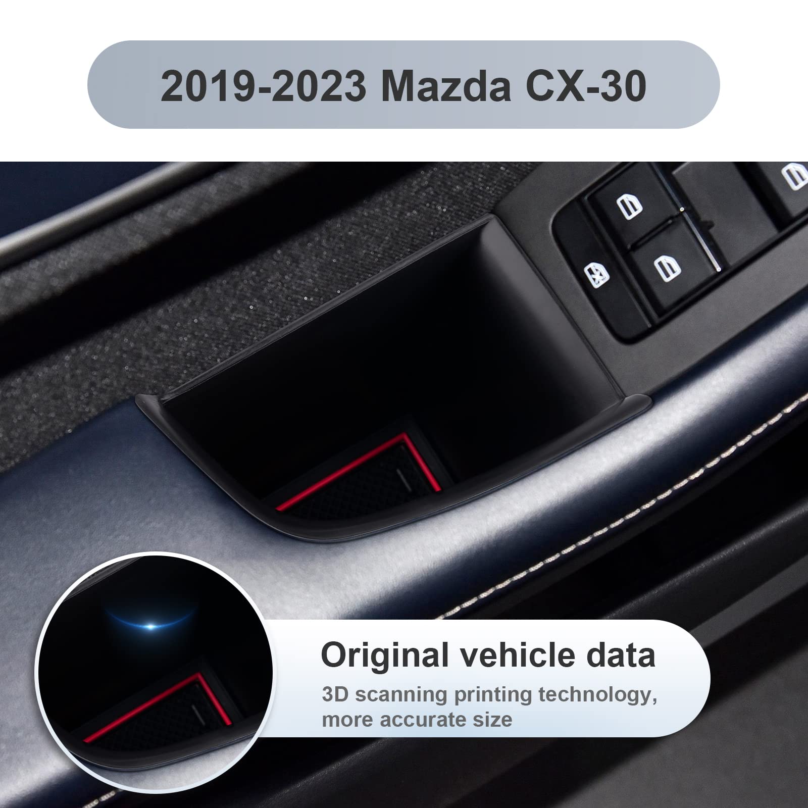 Sktu Car Door Side Storage Box For 2019-2025 Mazda3 2020-2025 Cx-30 Cx30 Door Handle Organizer Mazda Cx30 2024 Accessories Phone