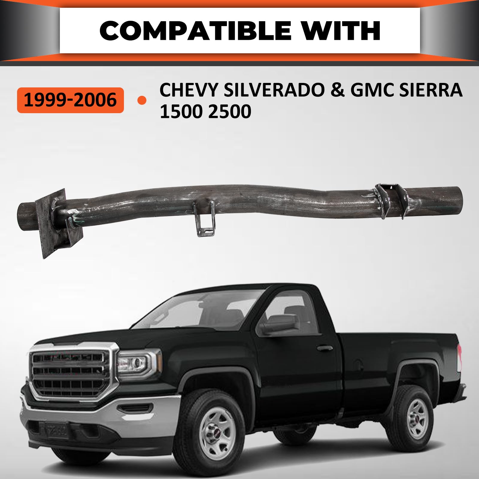 ECOTRIC Rear Fuel Tank Support Crossmember for 1999-2006 Chevy Silverado/GMC Sierra 1500/2500, Alloy Steel, Large, Black