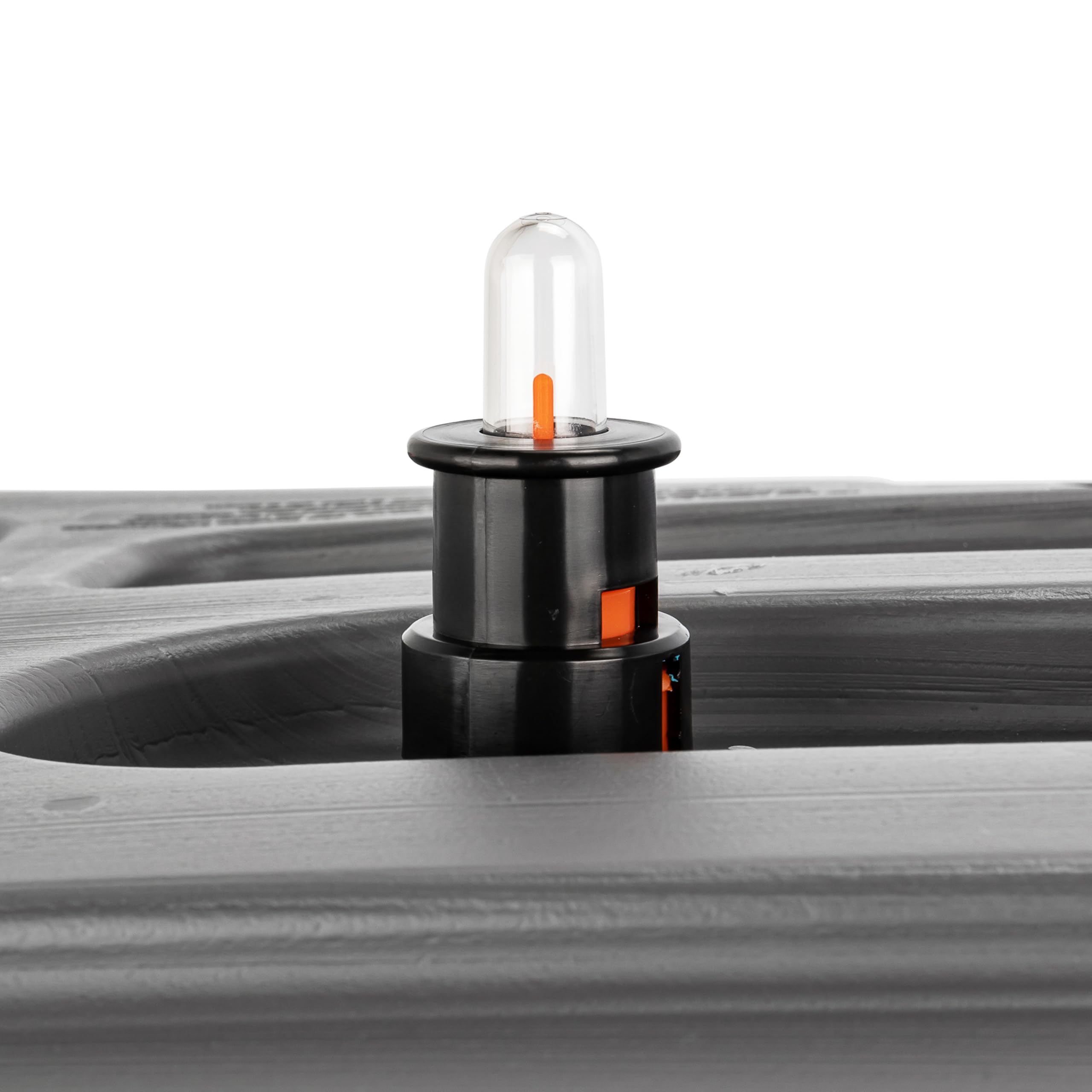 Camco Rhino RV Tote Tank Gauge - Easy Installation, Standard Garden Hose Attachment, Model 39012, Orange