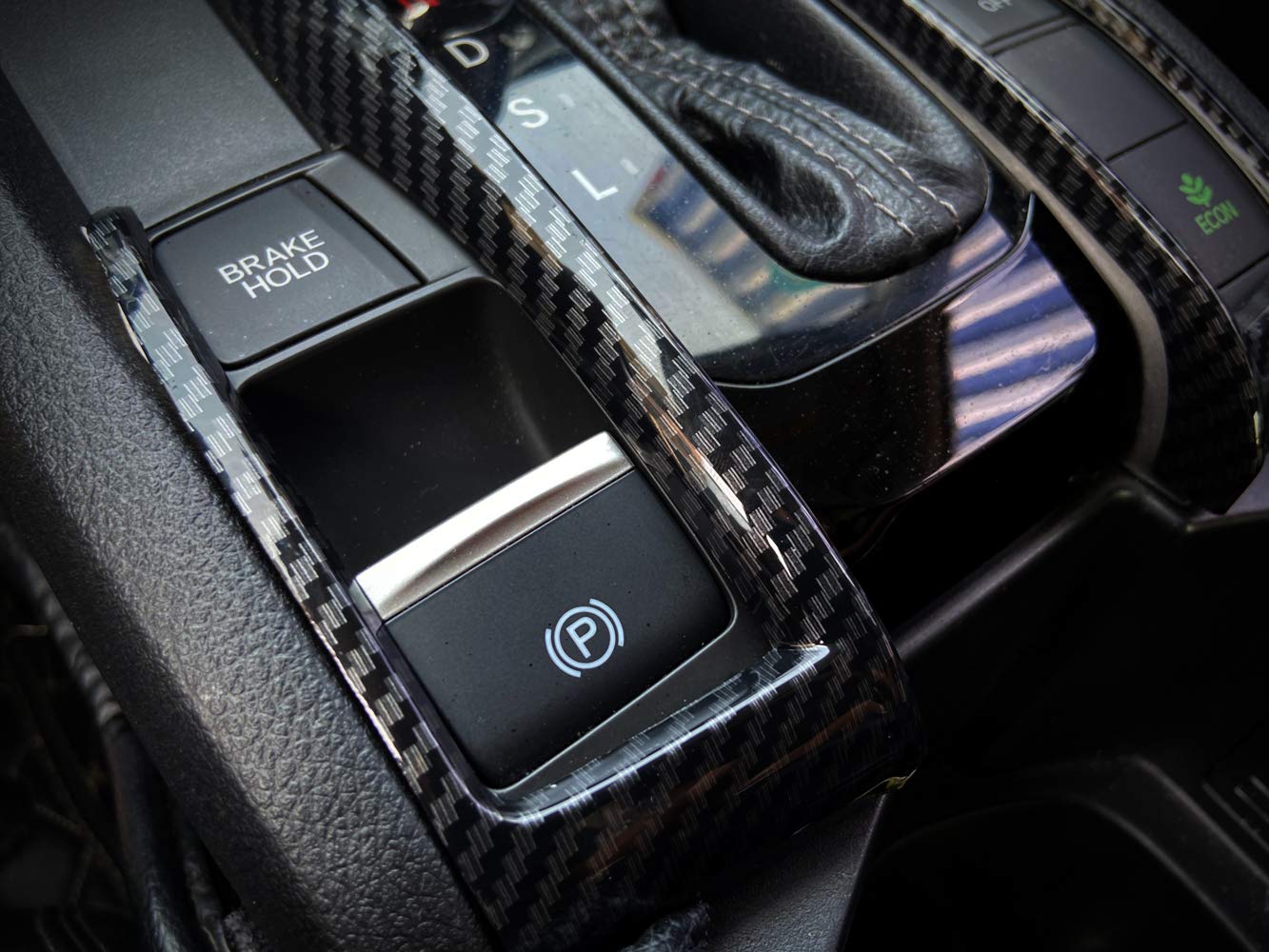 Carbon Fiber Grain Gear Shift Frame Cover Trim Car Styling Interior Decoration for Honda 10th Gen Civic 2016 2017 2018 2019 2020