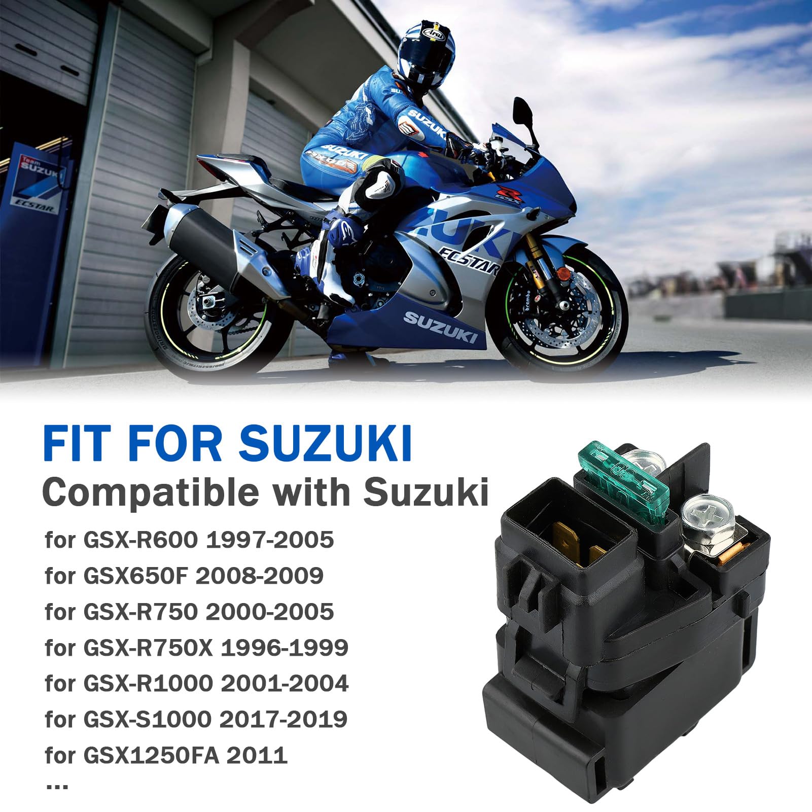 Starter Solenoid Relay for Arctic cat 500 400 375 454 1998-2005 ATV Suzuki GSXR 1000 2001-2004 GSXR 750 600 1996-2000 DR650SE 19
