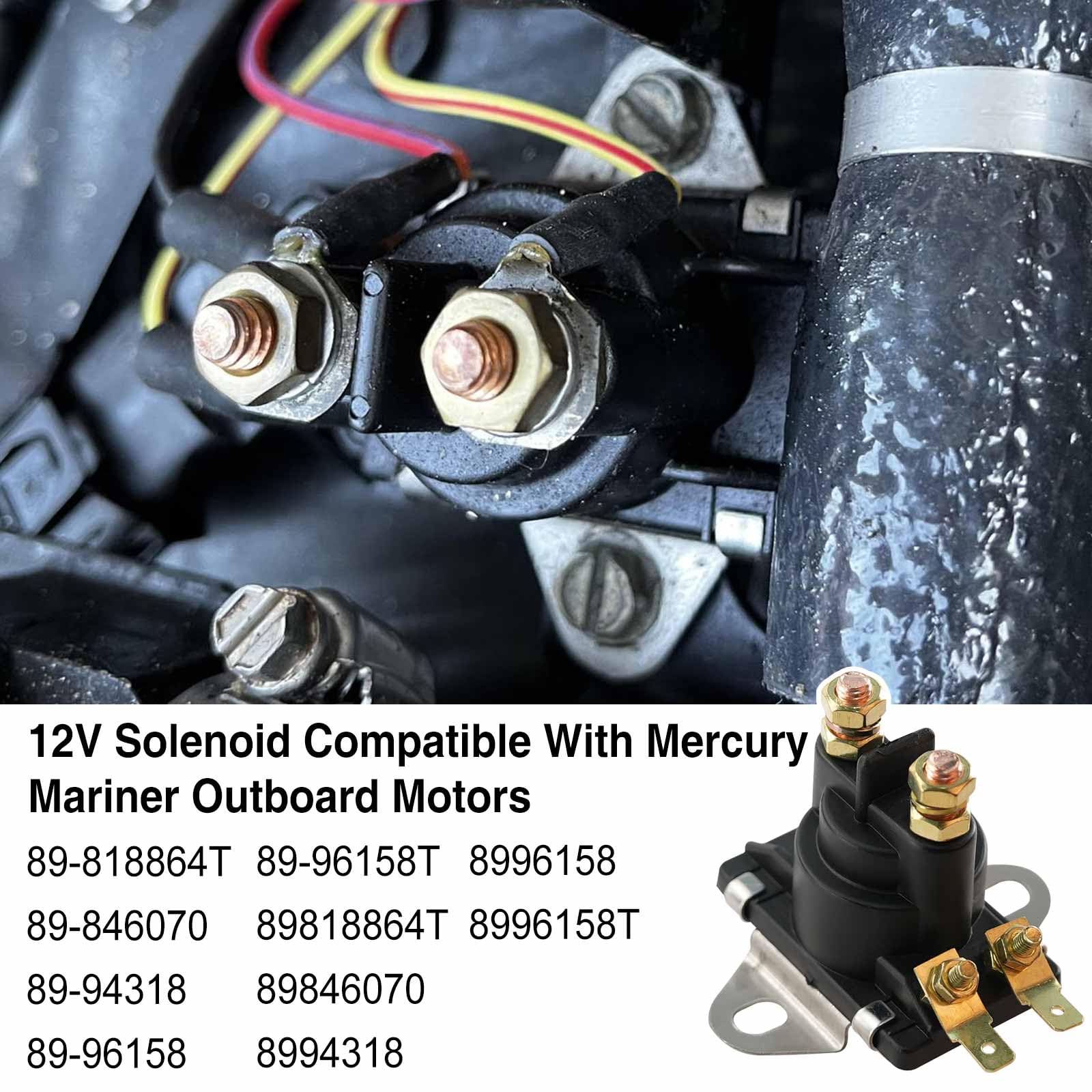 12V Starter Power Trim Solenoid Tilt Trim Solenoid Compatible with Mercury Mariner Mercruiser Outboard Motor 35 HP-275 HP 89-961