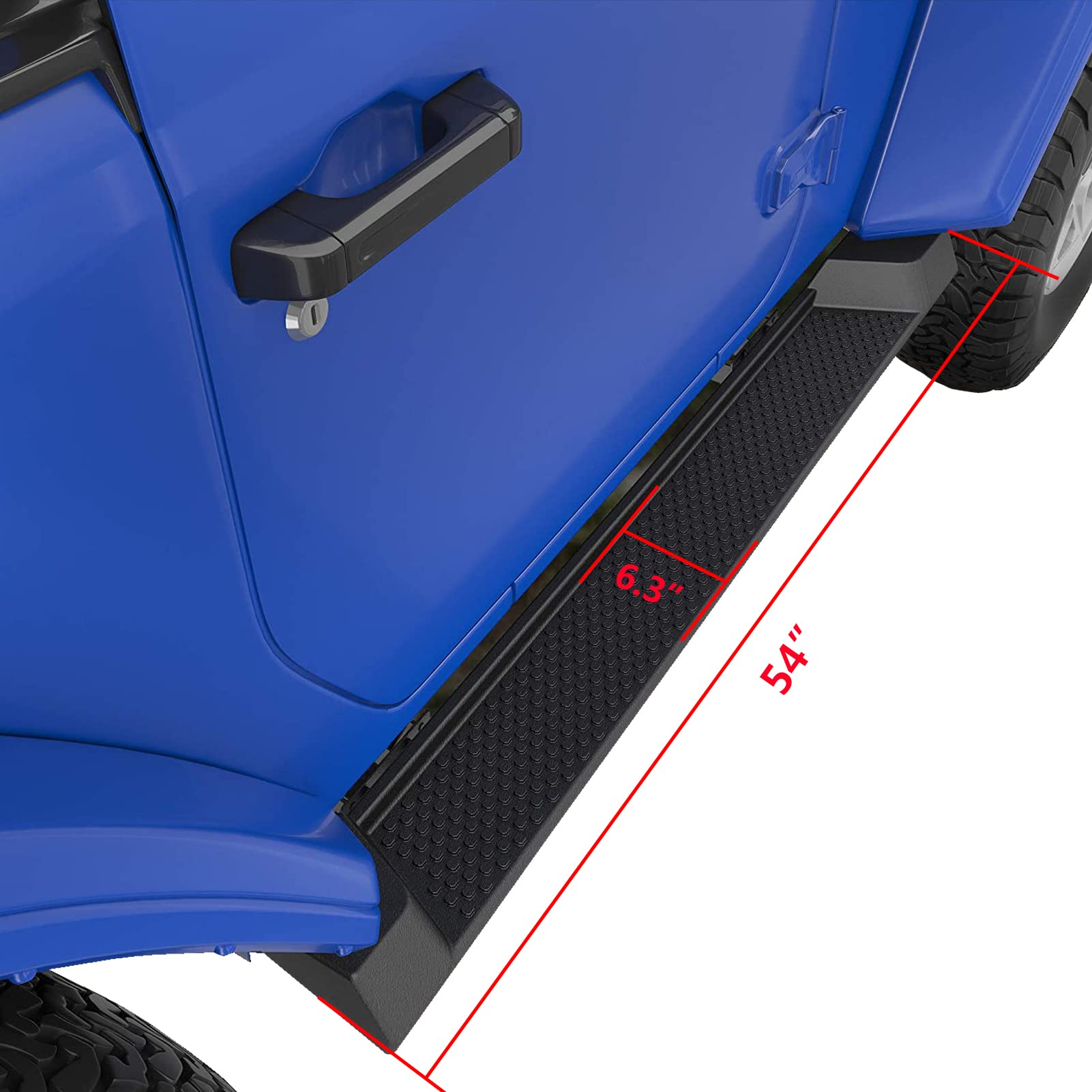 GaeaAuto Running Boards Drop Side Steps for 2018-2024 Jeep Wrangler JL 2 Door, Black, ABS Plastic and Steel