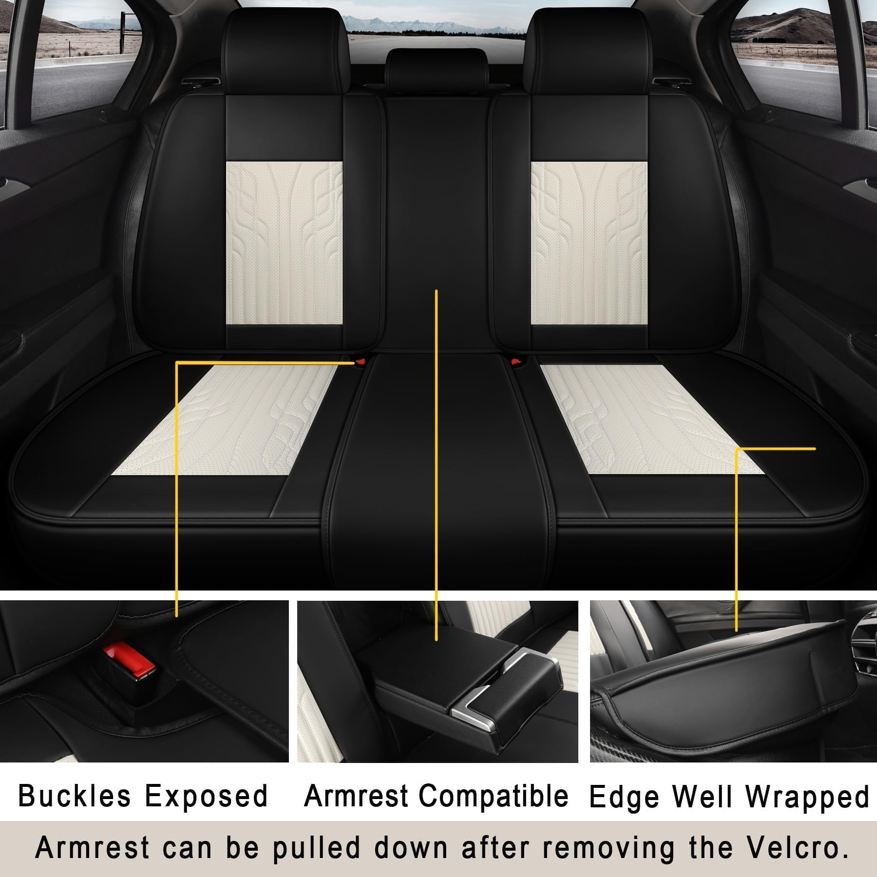 Ttmiku Leather Car Seat Cover Full Set Breathable Nappa Leather Seat Covers For Cars Suv Universal Automotive Seat Covers Fit Fo