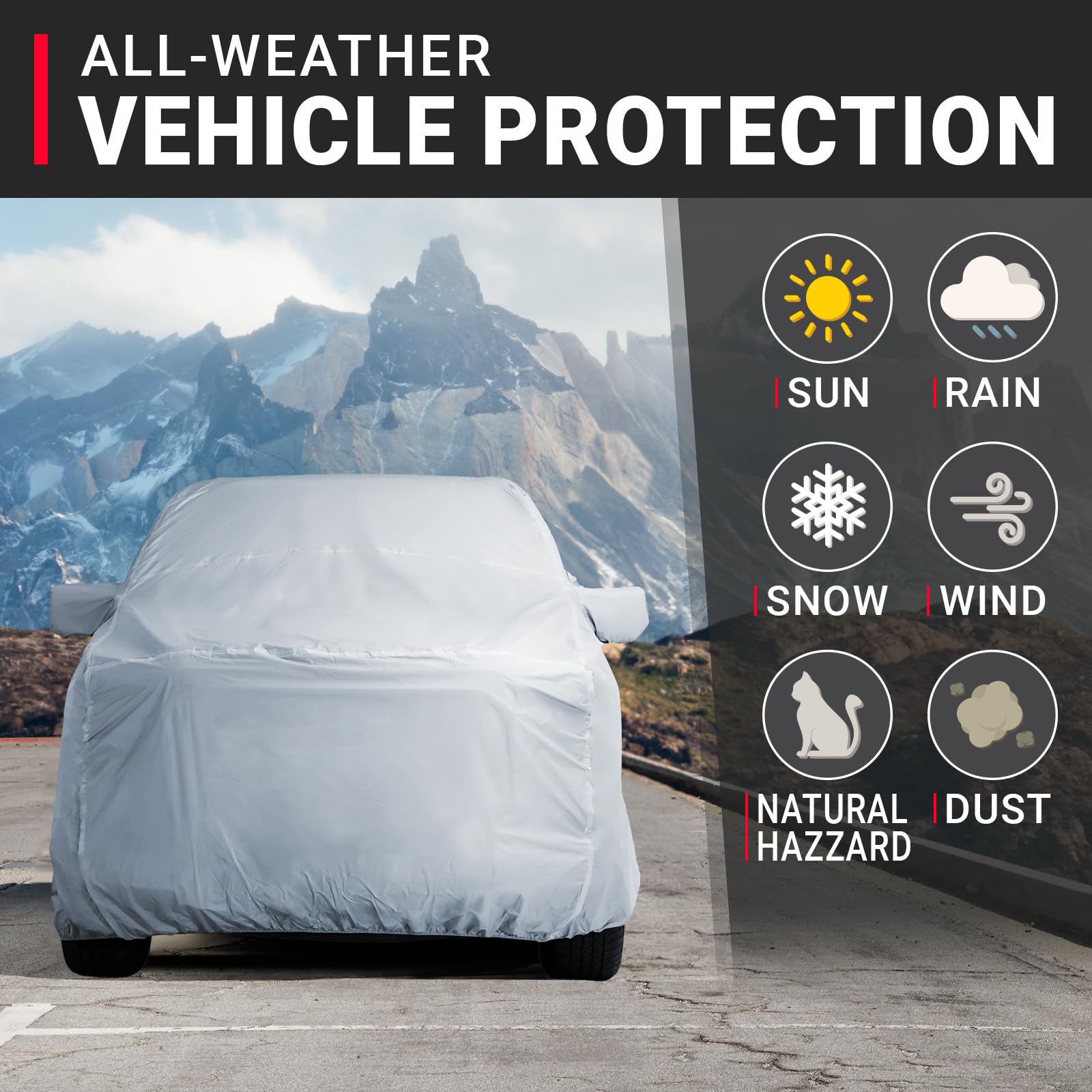 iCarCover Premium Truck Cover for 2015-2024 GMC Canyon Crew Cab, 5.1 ft. Short Bed Waterproof All Weather Rain Snow UV Sun Hail