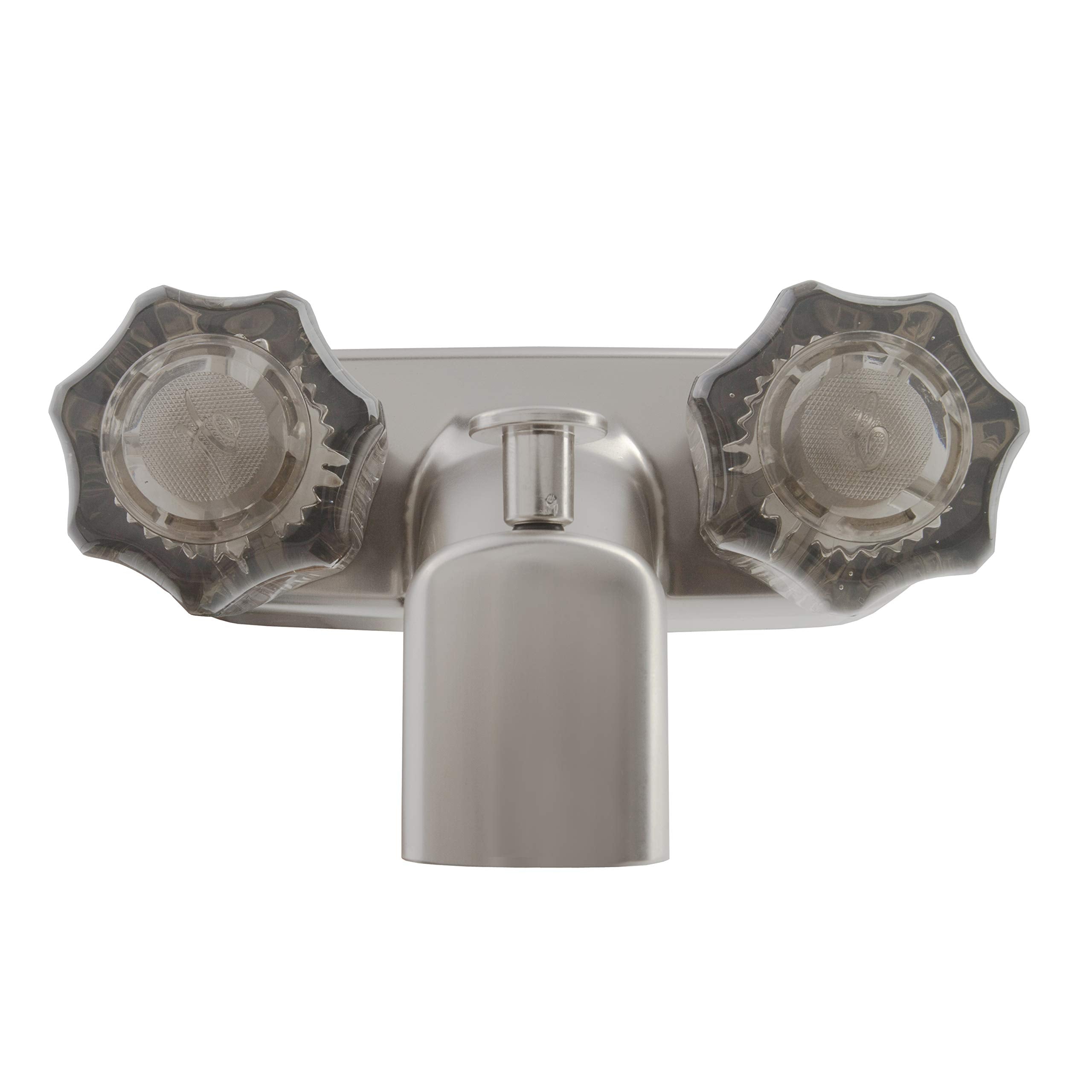 Dura Faucet Df-Sa110S-Sn Rv Tub & Shower Faucet Valve Diverter With Smoked Acrylic Knobs (Brushed Satin Nickel)