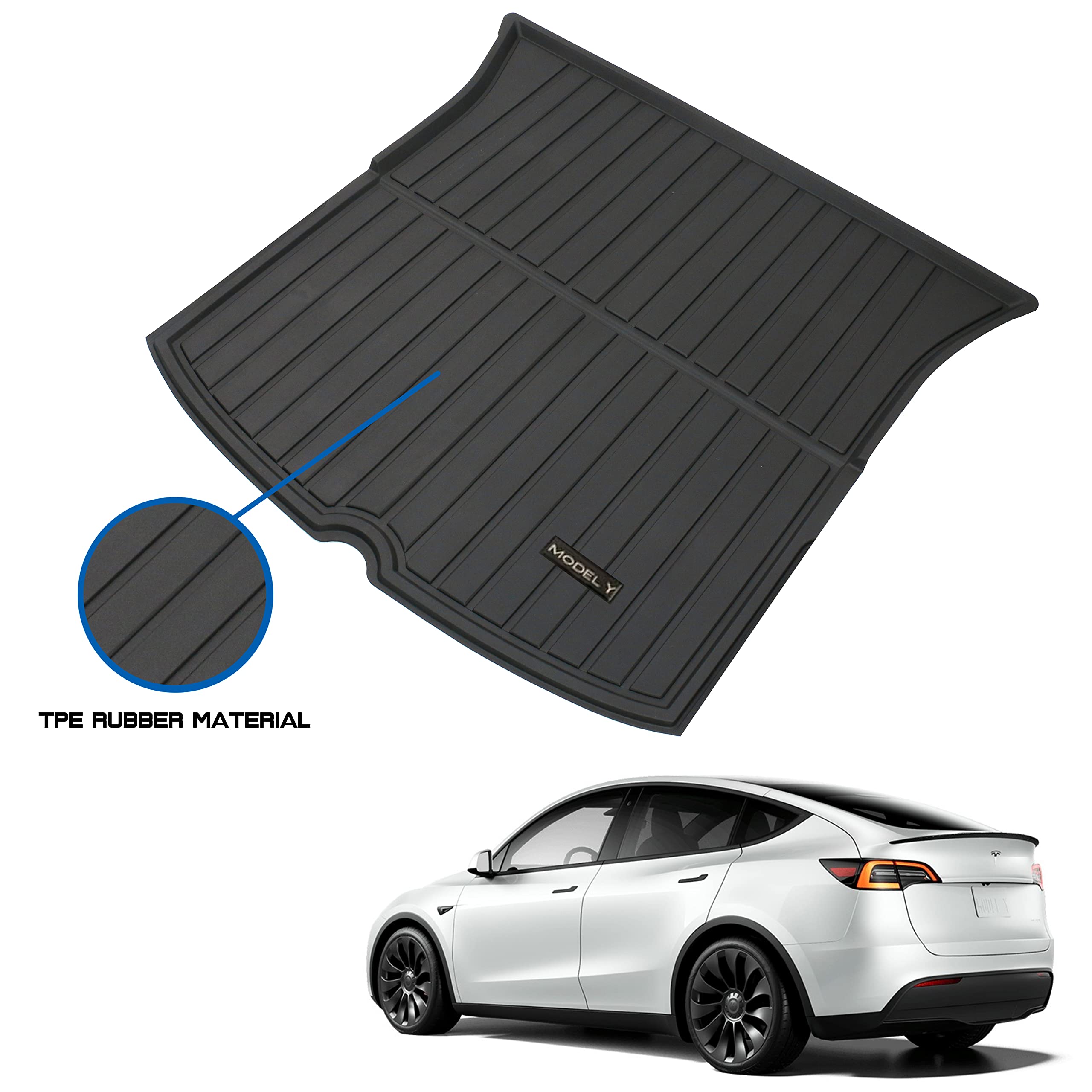 Pedigree 3D Tpe Material Tesla Model Y Trunk Mat Ful Cover All Weather Rear Trunk Storage Mat Custom Fit Heavy Duty Rubber Odorl