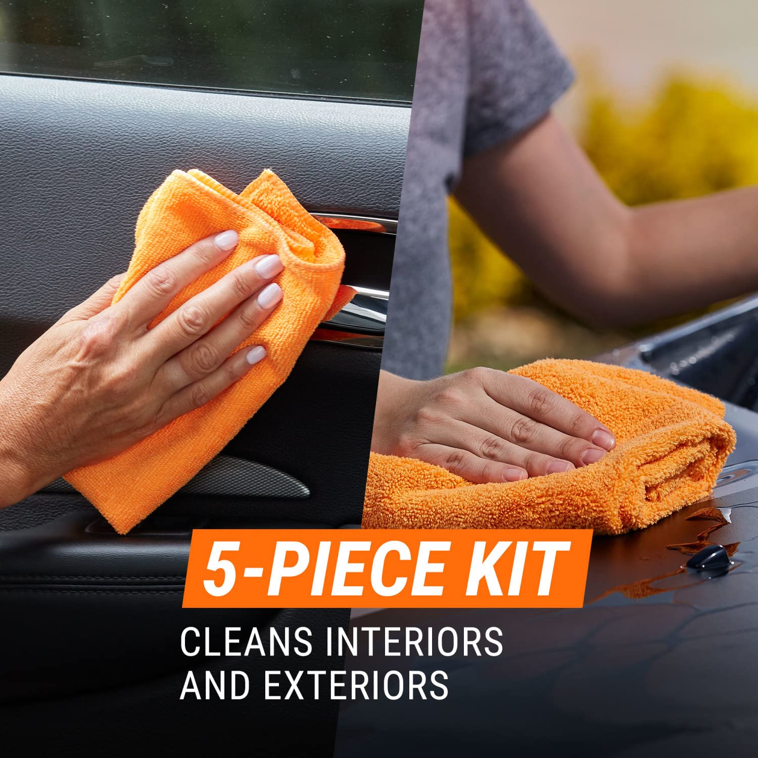 Armor All Car Wash And Car Interior Cleaner Kit, Includes Towel, Tire Foam, Glass Spray, Protectant Spray And Cleaning Spray, Mu
