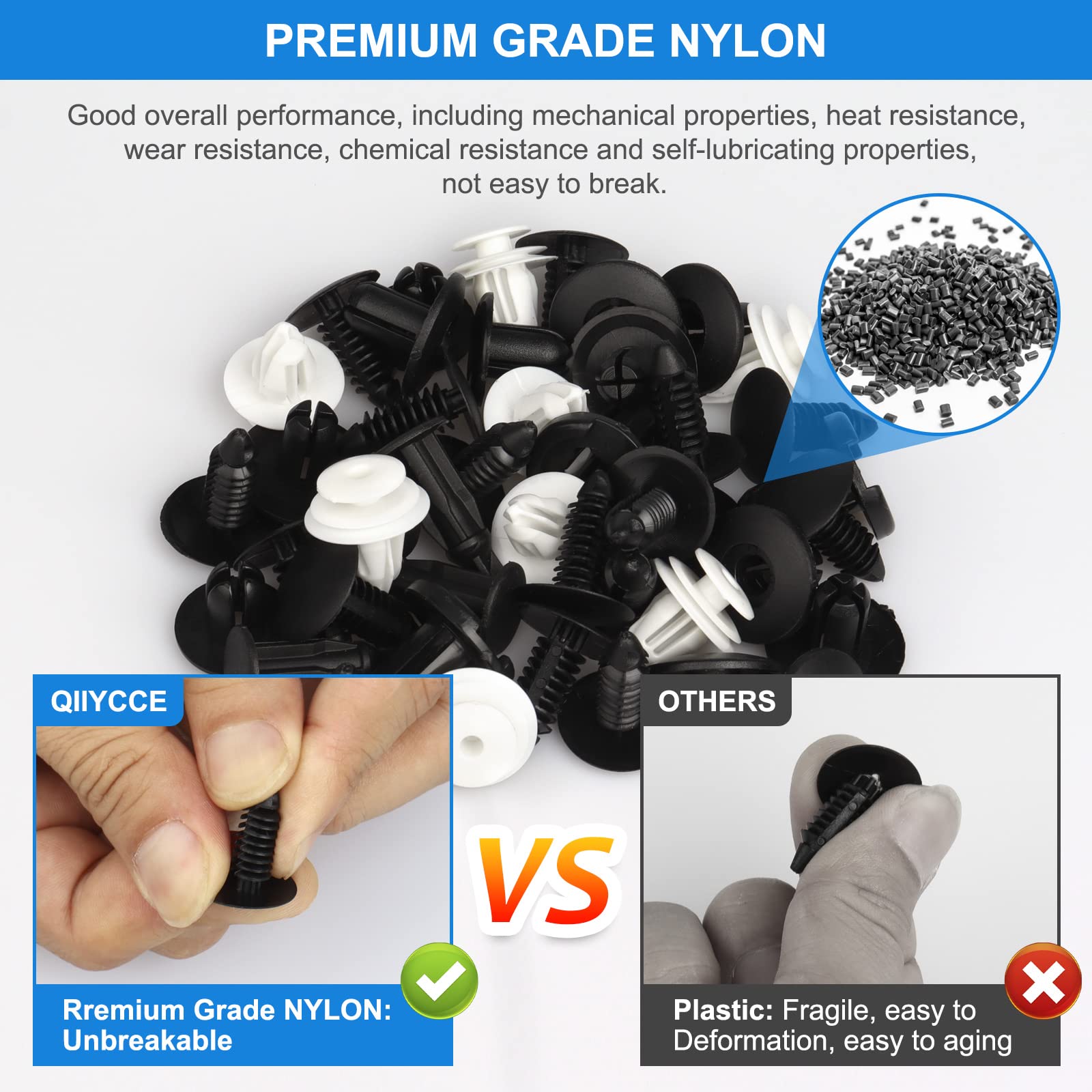 QIIYCCE-120PCS Car Clips,Plastic Rivets,6 Popular Sizes of Car Body Fixed Clip Bumpers,and Replacement Parts of Fenders are Appl
