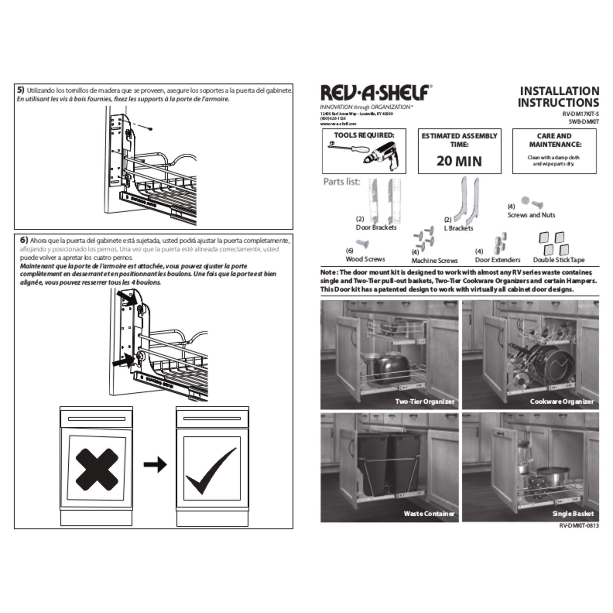 Rev-A-Shelf Door Mounting Kit For Rv Series